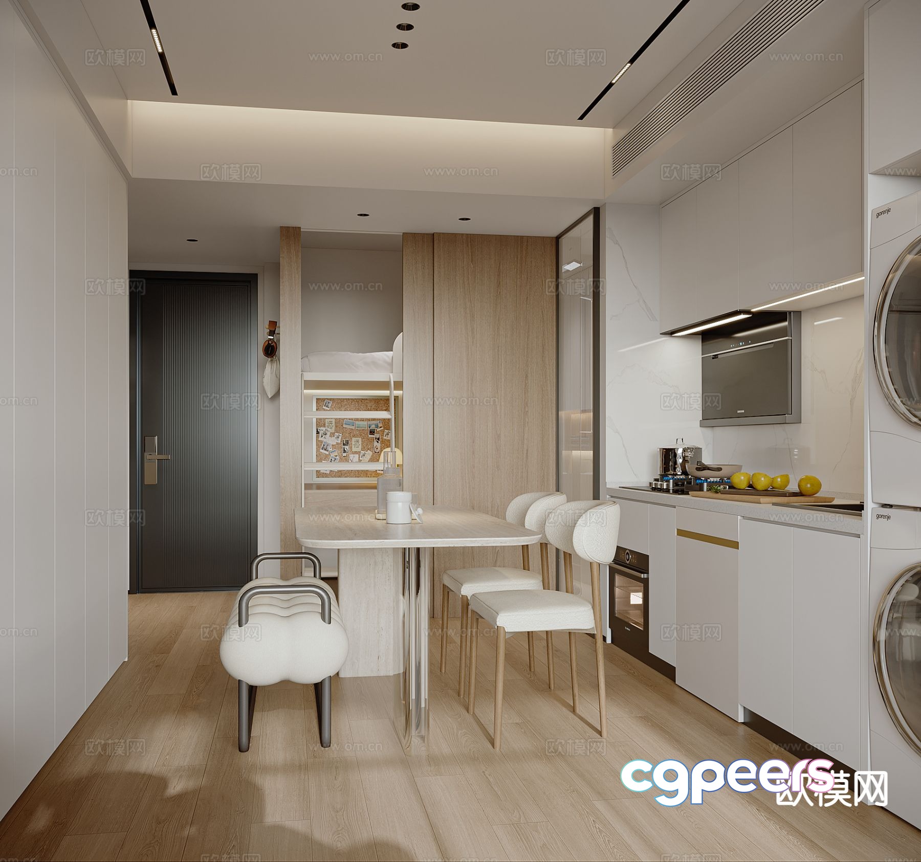 Modern apartment living room 3d model Modern apartment living room 3d model