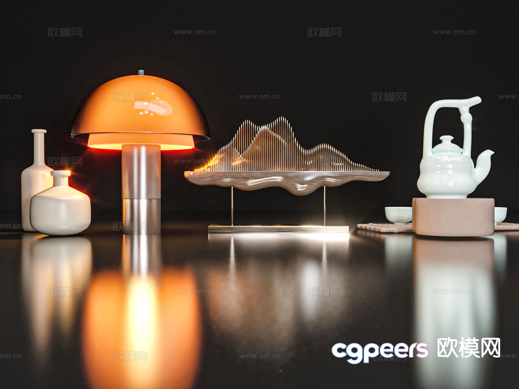 New Chinese style jewelry table lamp 3D model New Chinese style jewelry table lamp 3D model