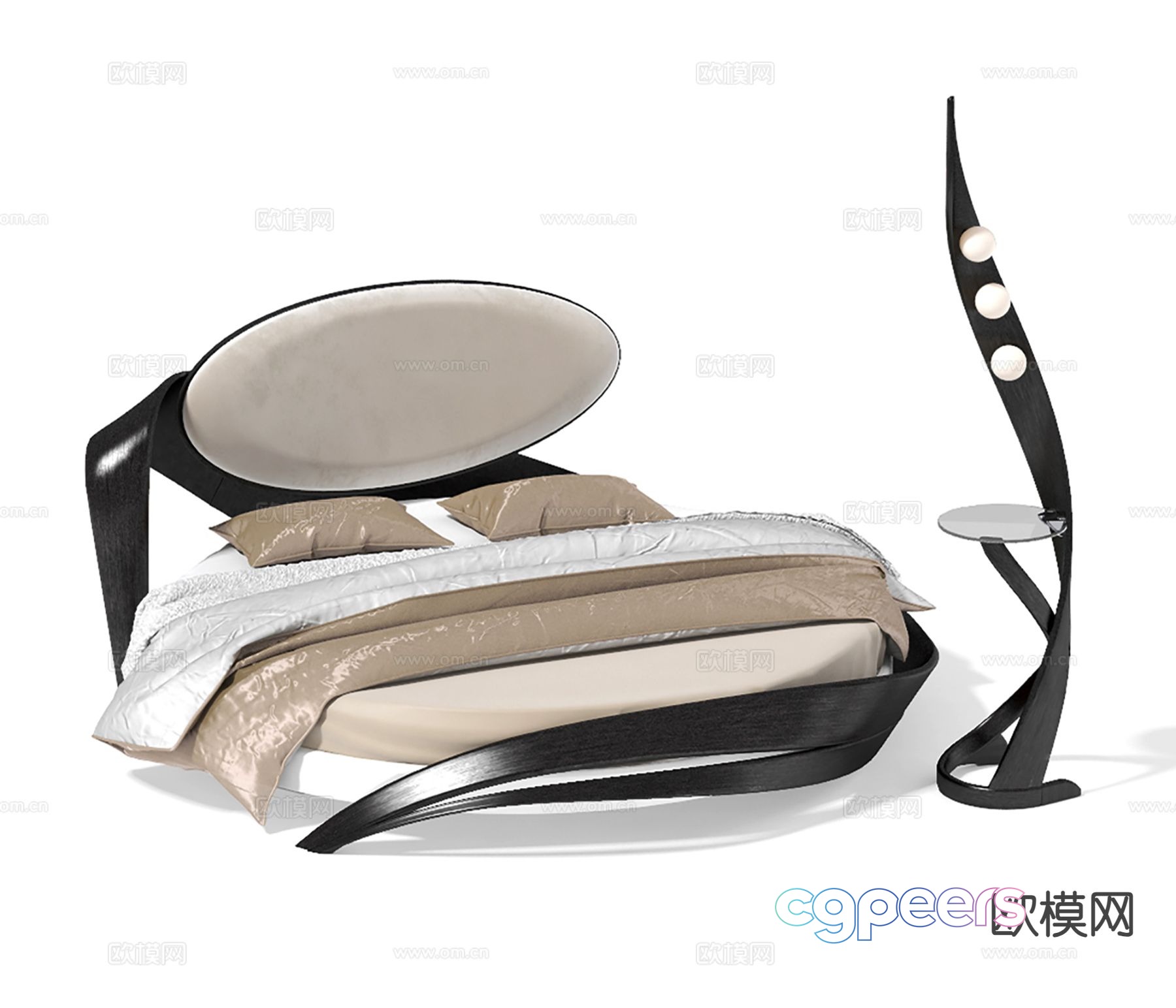 Modern double bed 3d model Modern double bed 3d model