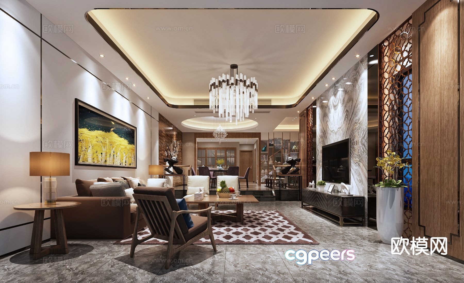Modern guest restaurant duplex guest restaurant large flat floor 3D model Modern guest restaurant duplex guest restaurant large flat floor 3D model