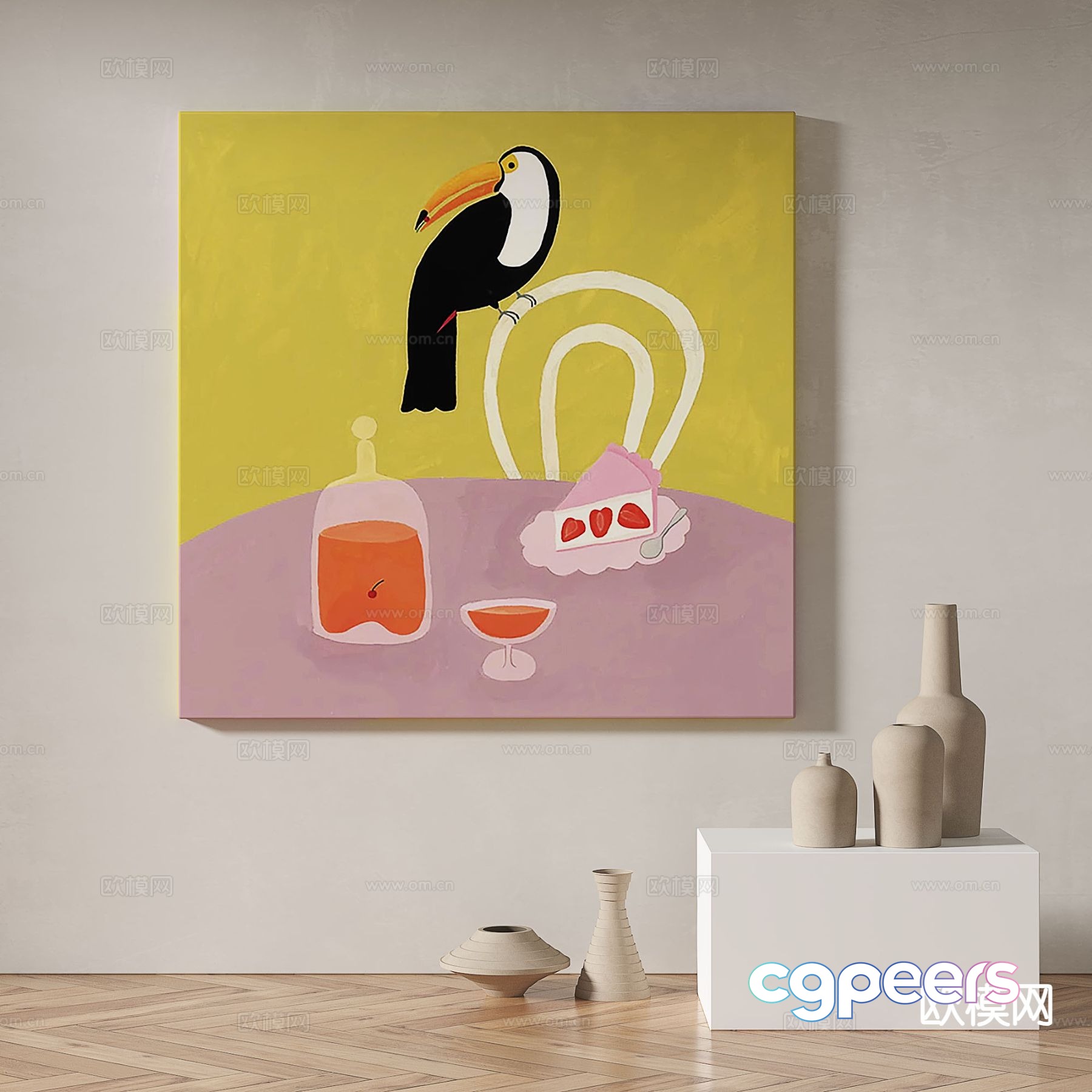 Modern art painting decorative painting 3d model Modern art painting decorative painting 3d model