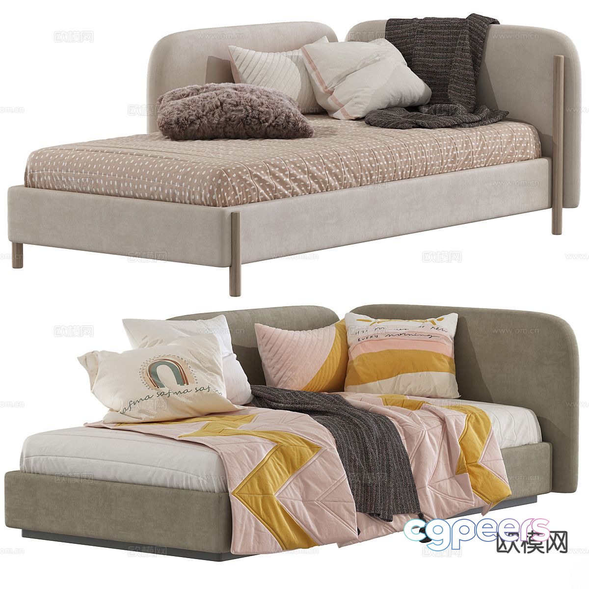 Modern single bed sofa bed 3d model Modern single bed sofa bed 3d model