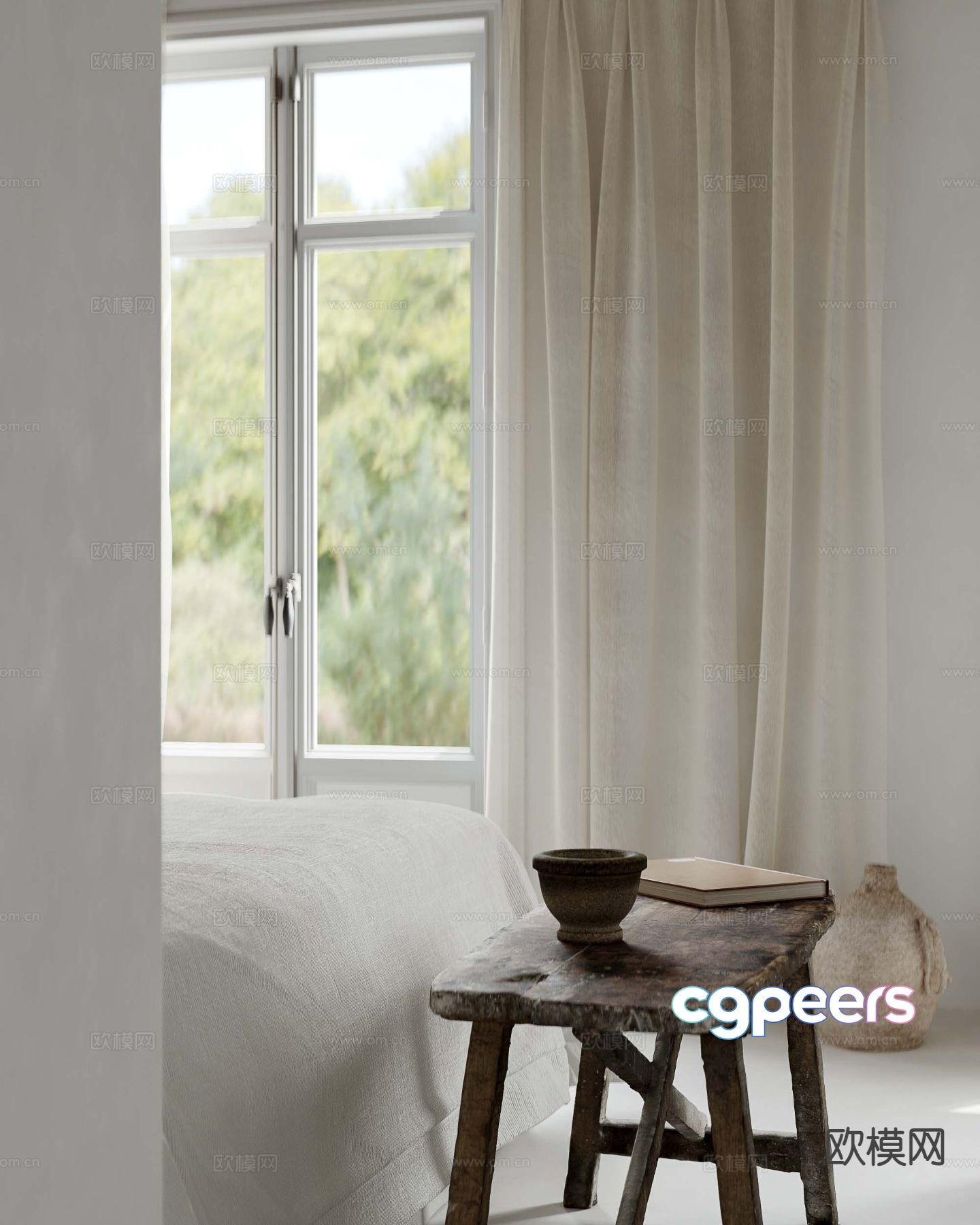 Modern stool bedside stool 3d model Modern stool bedside stool 3d model
