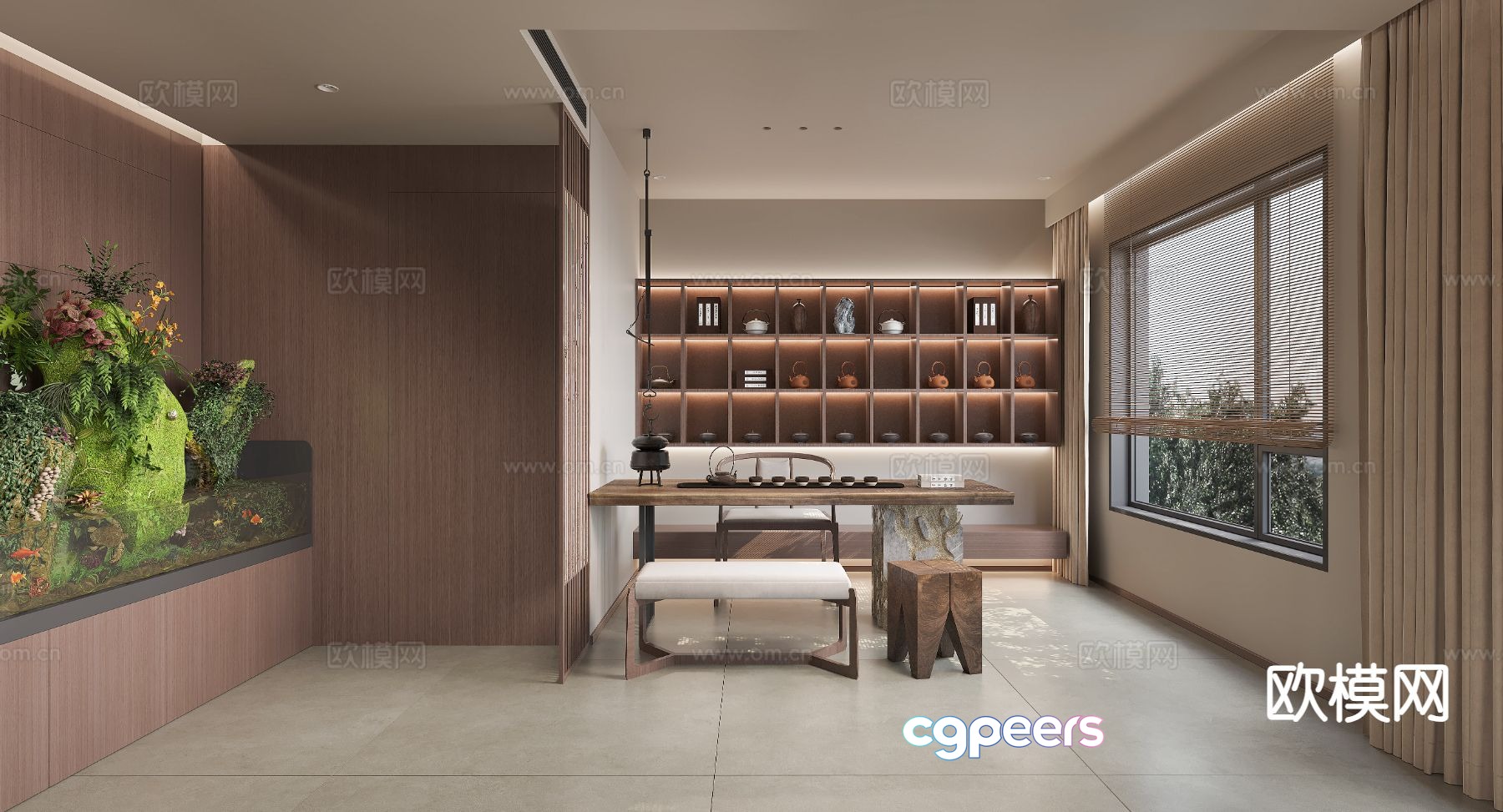 New Chinese tea room 3d model New Chinese tea room 3d model