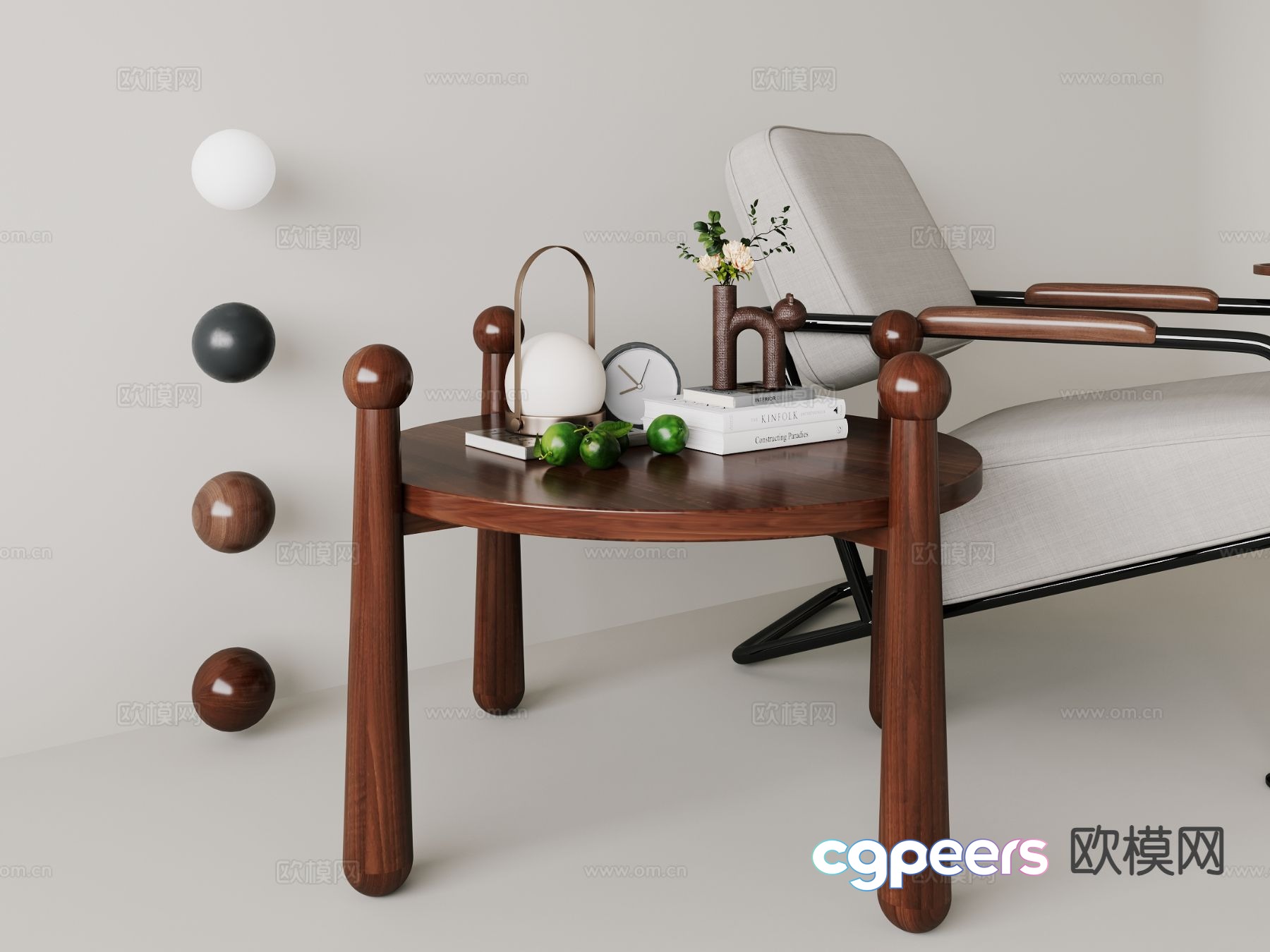 Medieval style solid wood round table side table corner table 3D model Medieval style solid wood round table side table corner table 3D model