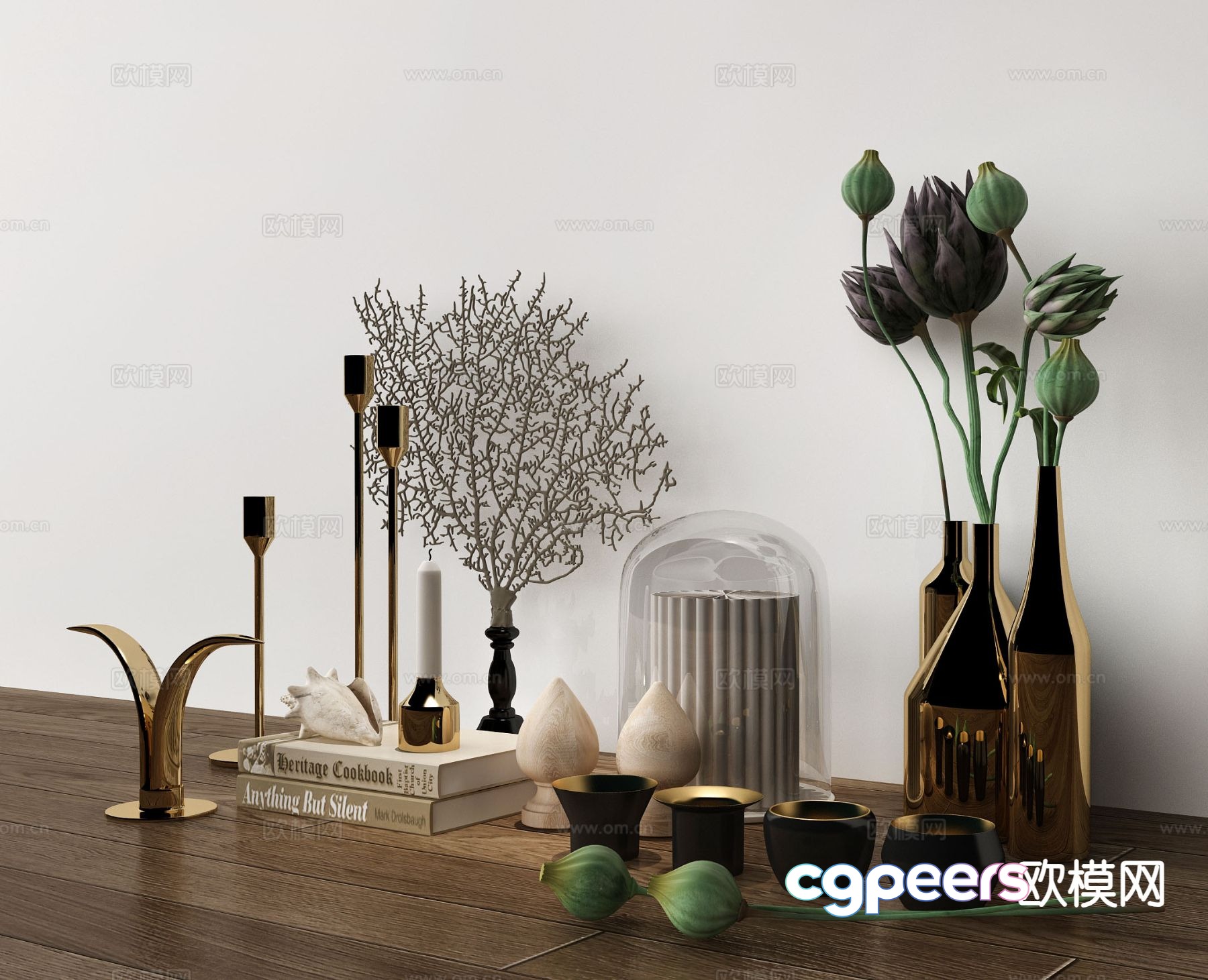 Modern metal vase decoration ornaments 3d model Modern metal vase decoration ornaments 3d model