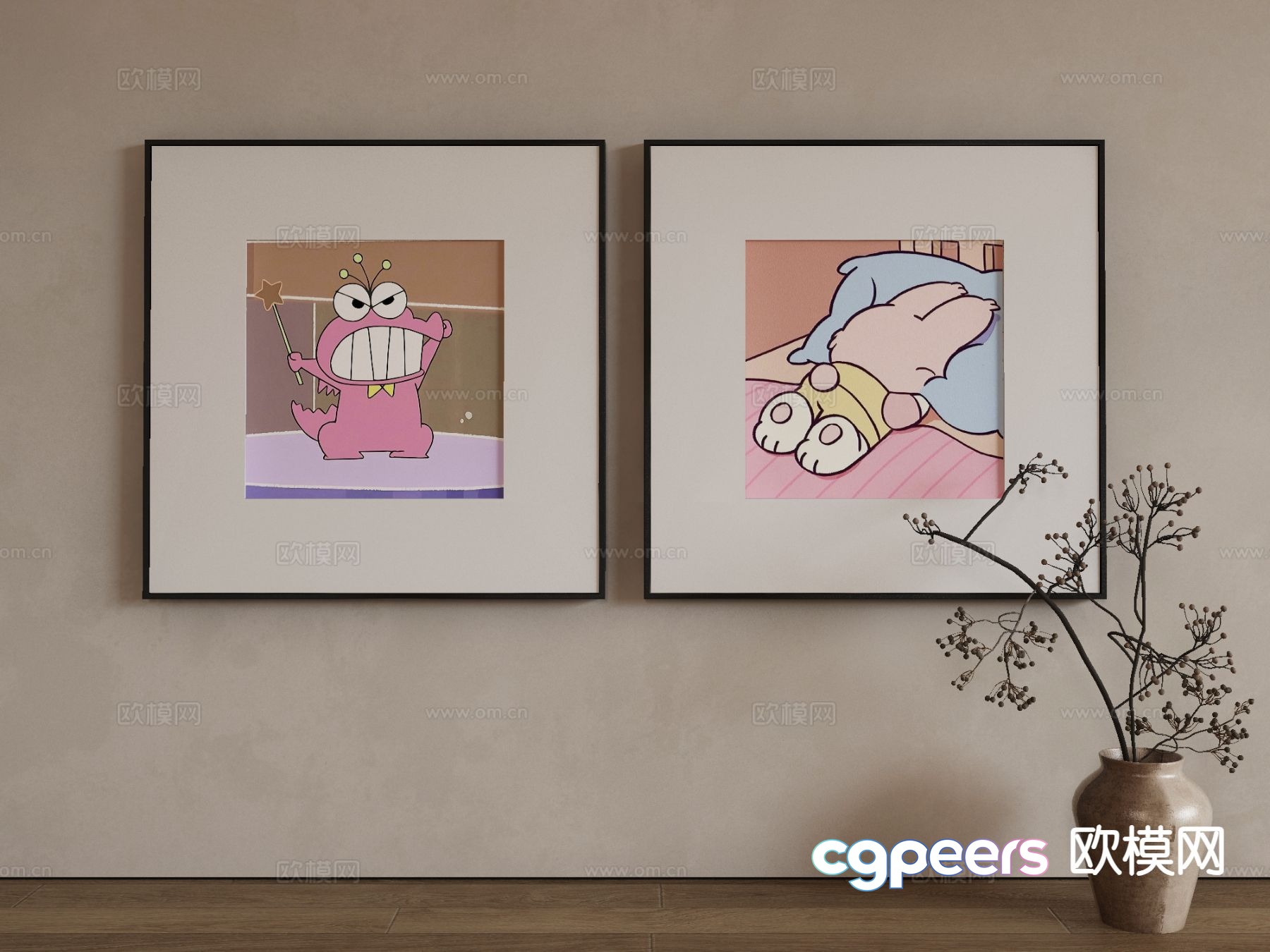 Modern art painting decorative painting 3d model Modern art painting decorative painting 3d model