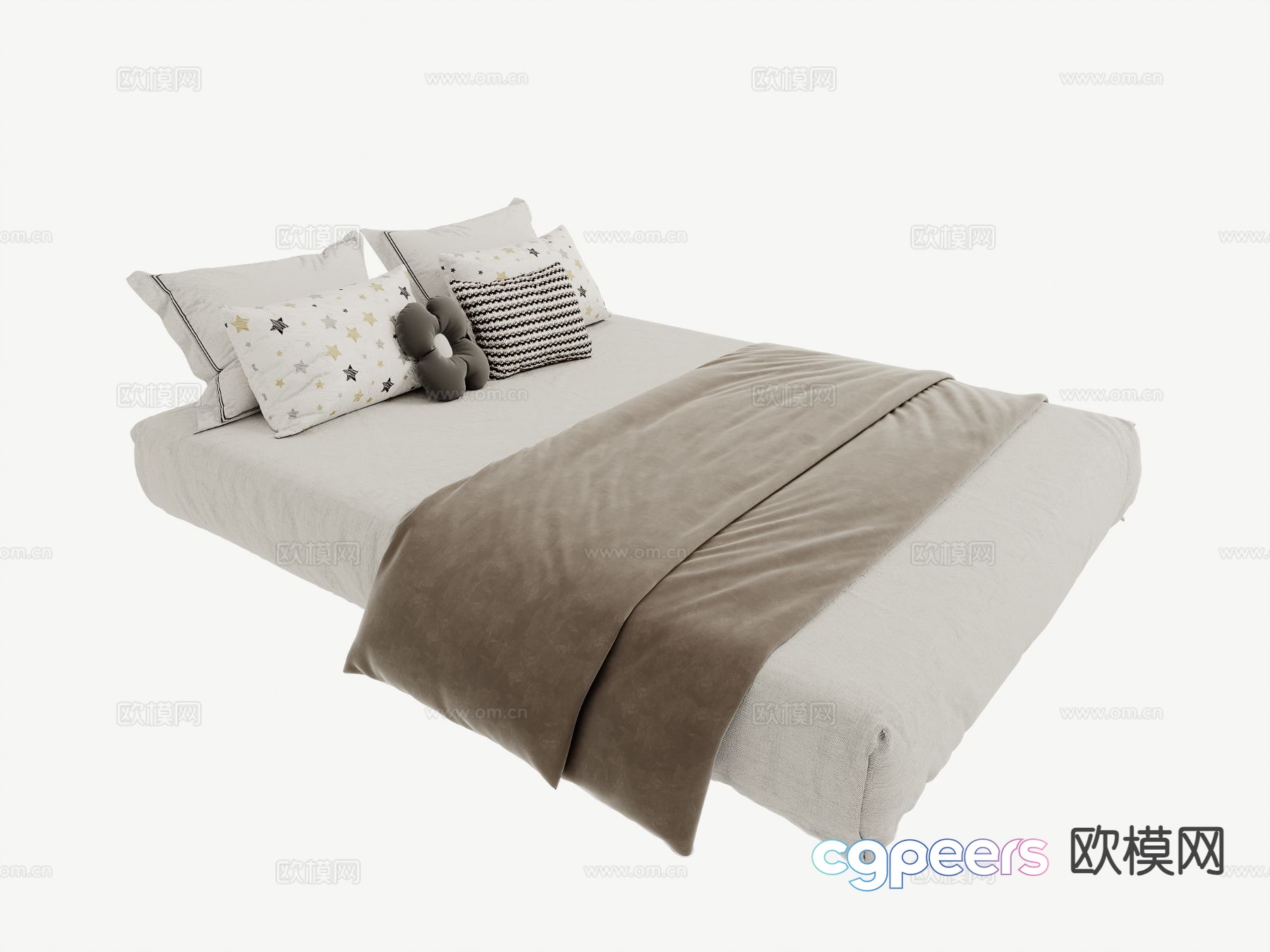 Modern double bed 3d model Modern double bed 3d model