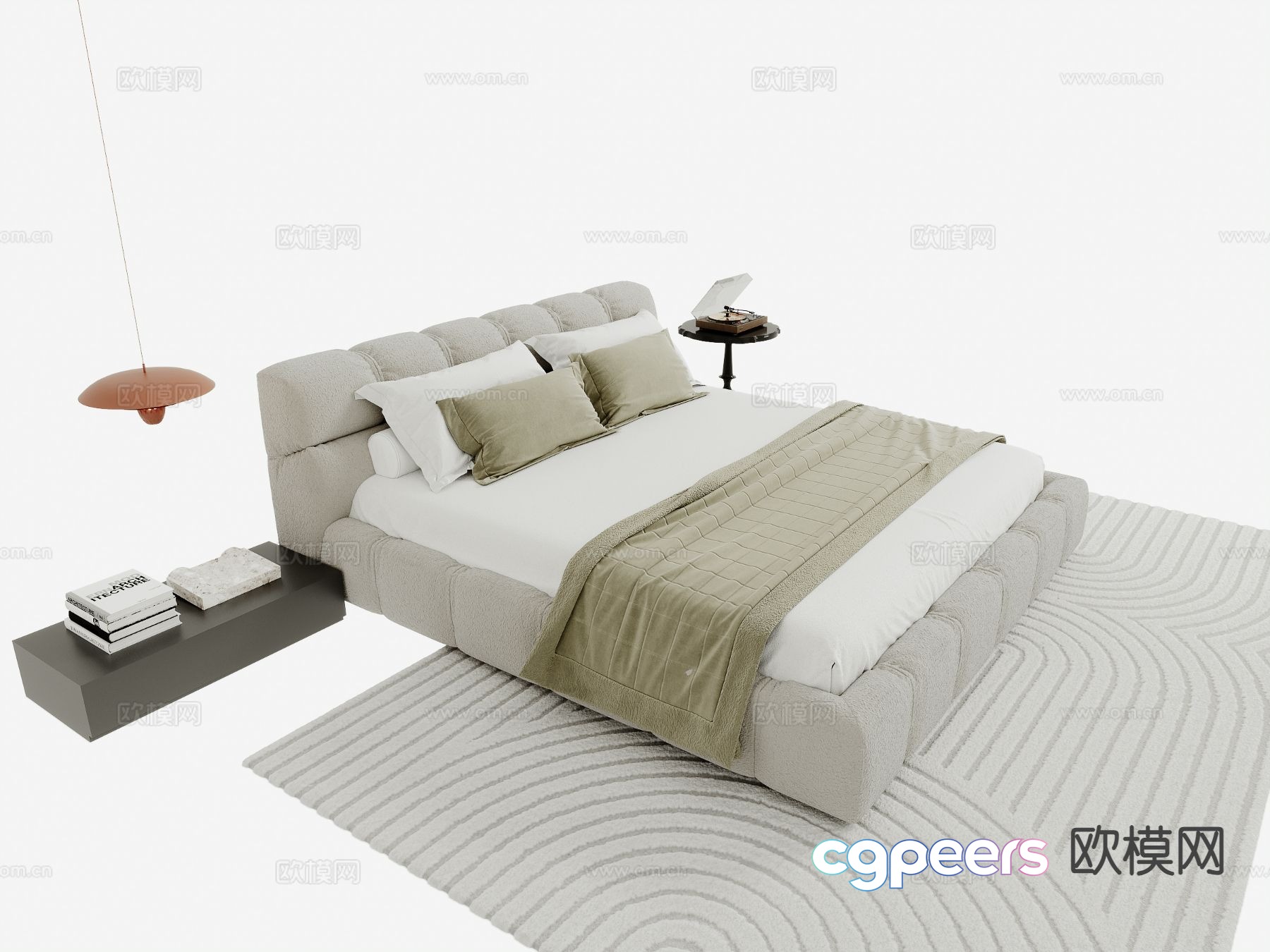 Modern double bed 3d model Modern double bed 3d model