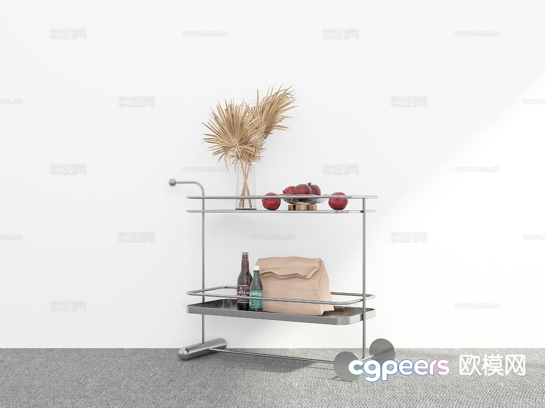 Mobile corner table side table table table trolley 3D model Mobile corner table side table table table trolley 3D model