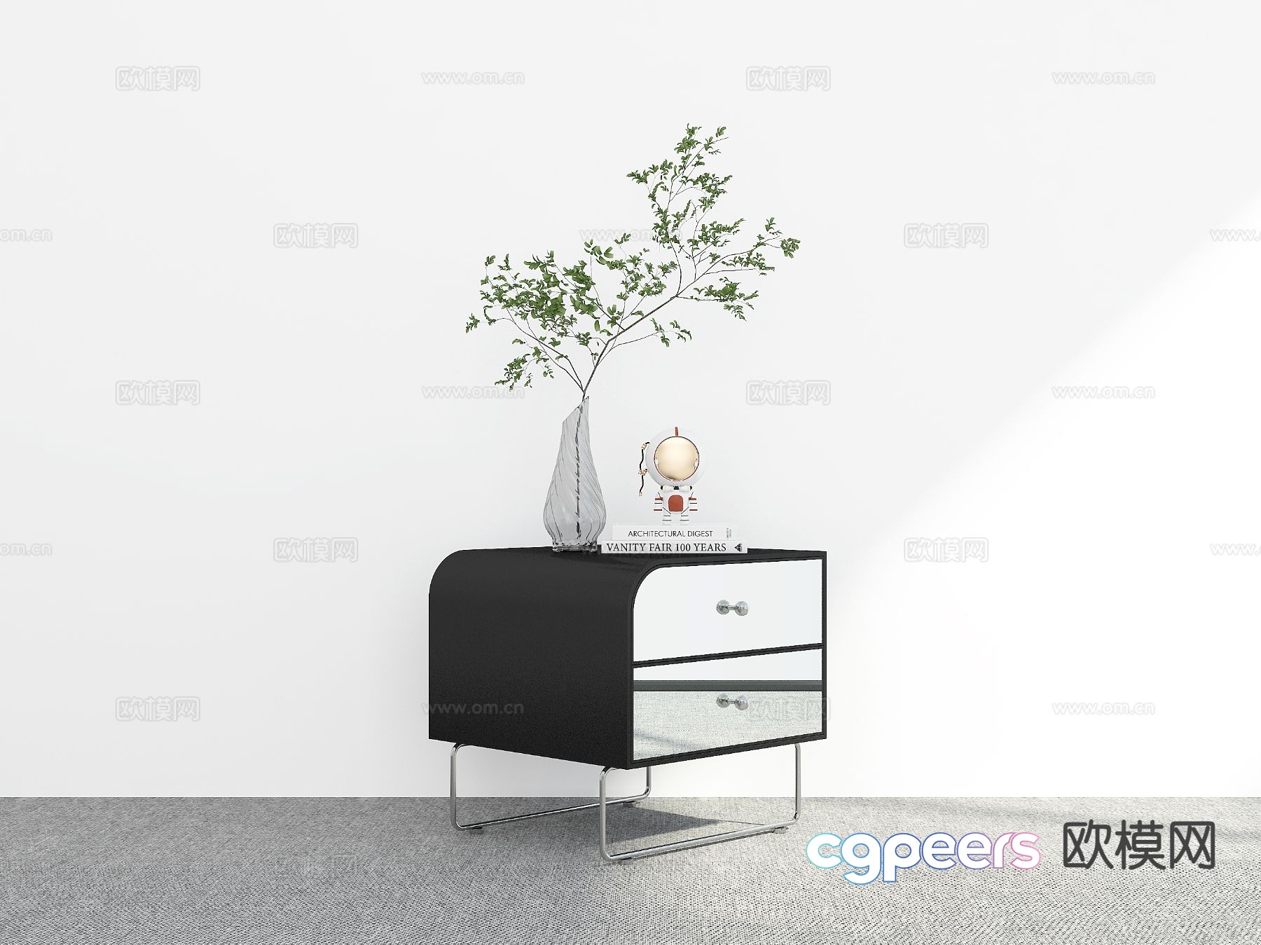 Modern bedside table 3d model Modern bedside table 3d model