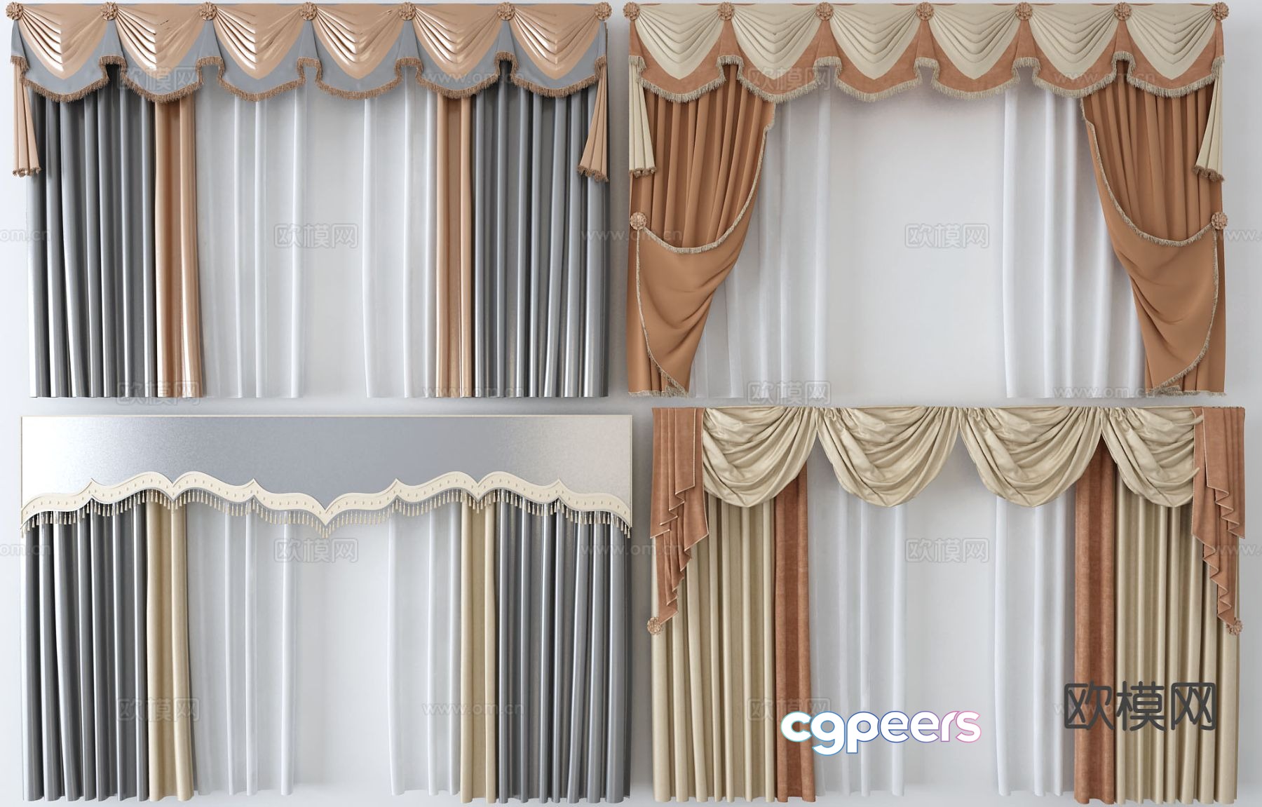 Curtains Window Screen 3d model Curtains Window Screen 3d model