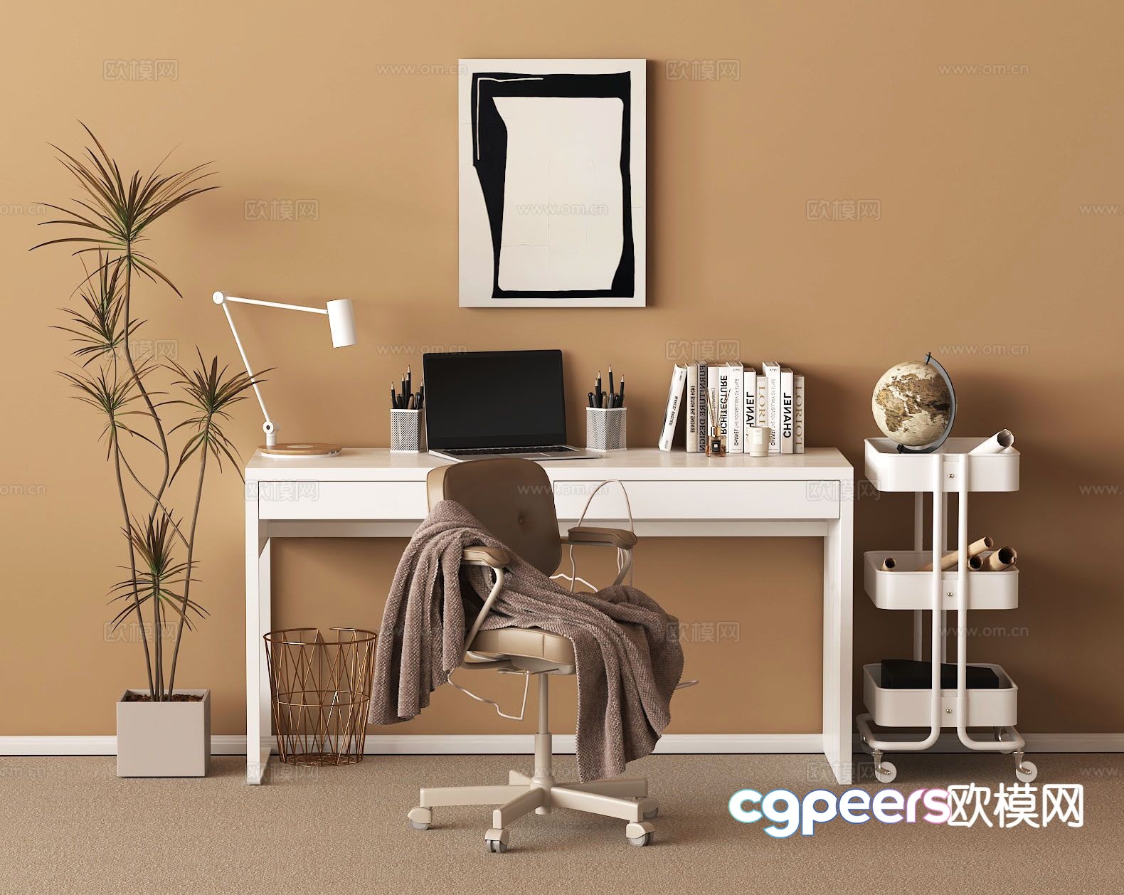 Study table workbench desk computer desk 3d model Study table workbench desk computer desk 3d model