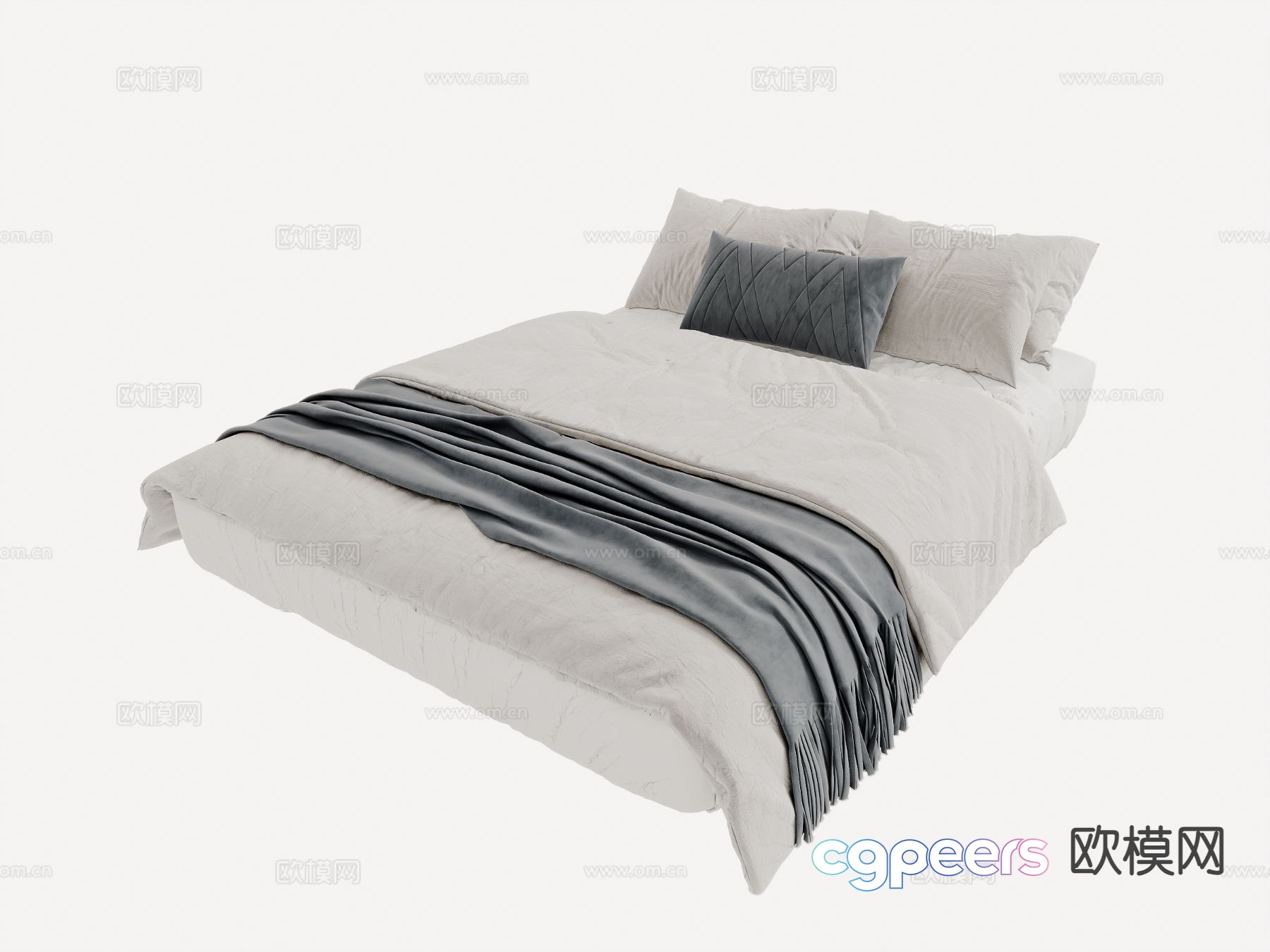 Modern double bed 3d model Modern double bed 3d model