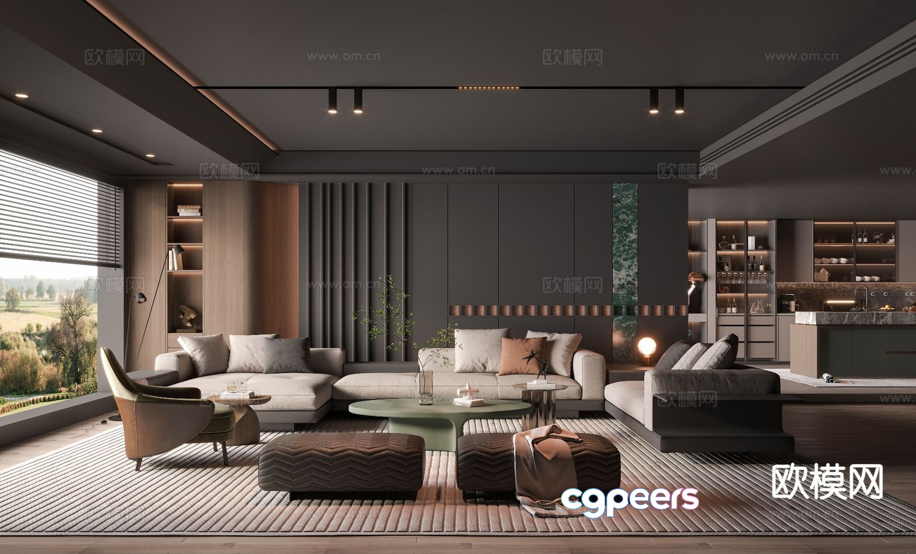 Light luxury living room 3D model Light luxury living room 3D model