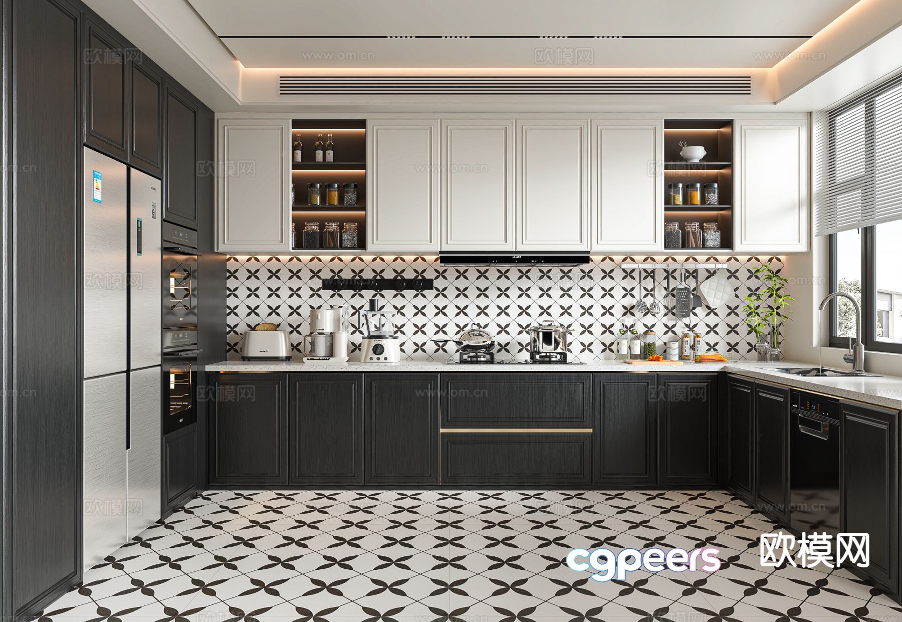 French kitchen cabinet 3d model French kitchen cabinet 3d model