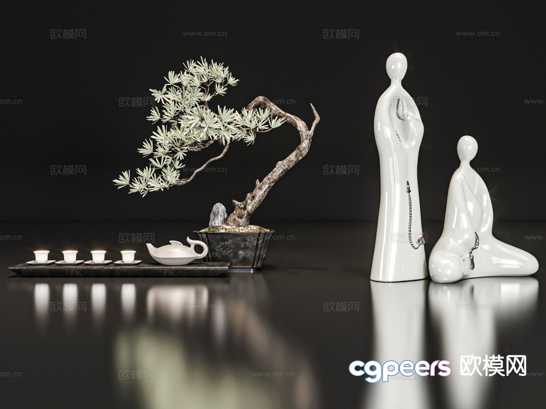 New Chinese style ornaments and crafts 3D model New Chinese style ornaments and crafts 3D model
