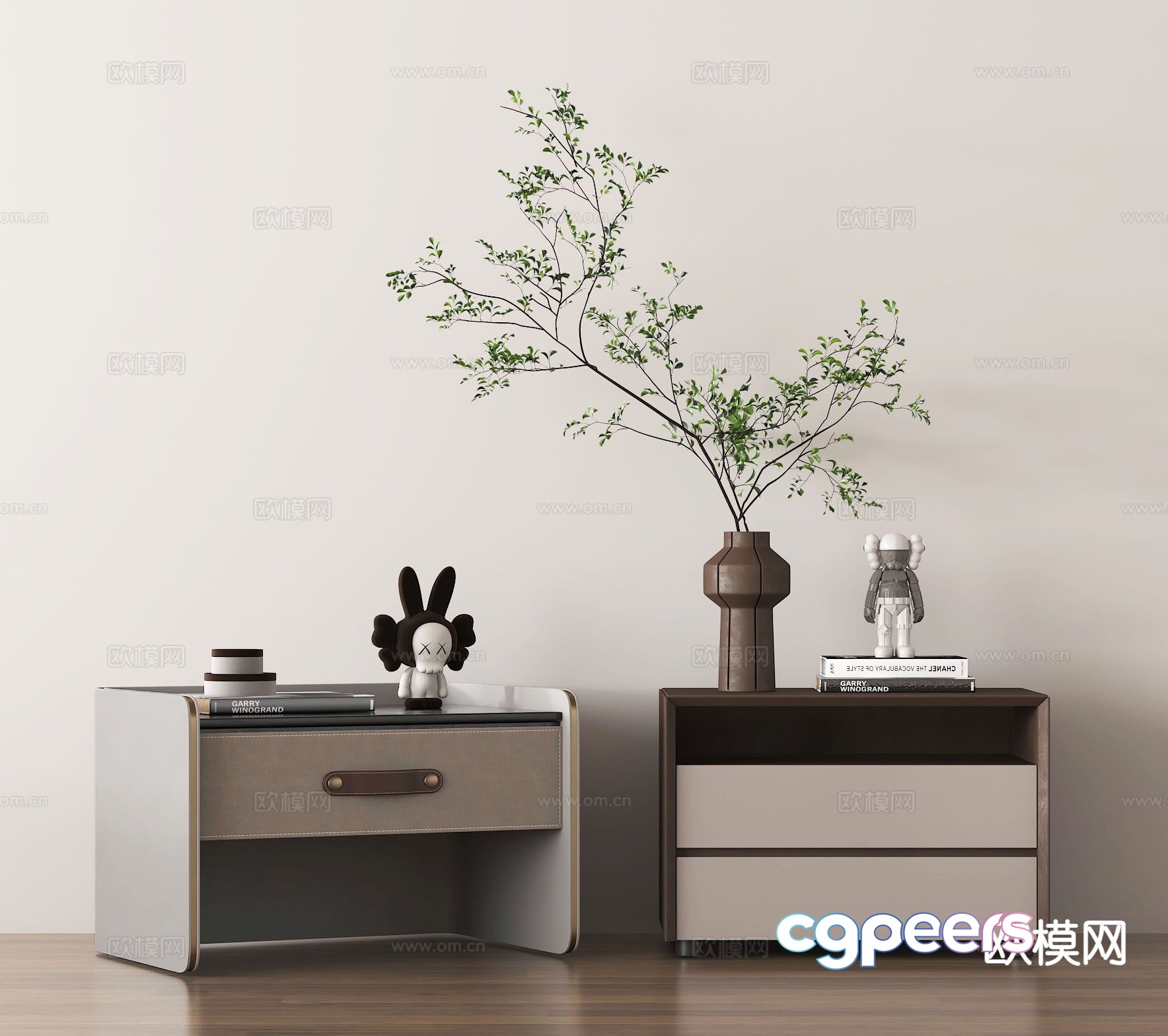 Modern bedside table 3d model Modern bedside table 3d model