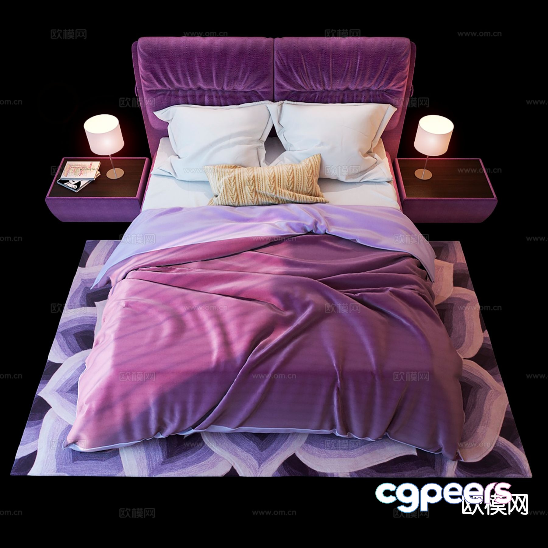 Postmodern double bed 3d model Postmodern double bed 3d model