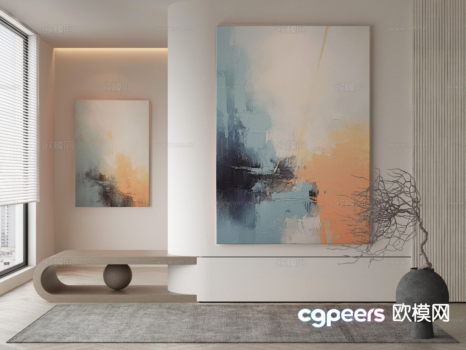 Modern art painting decorative painting 3d model Modern art painting decorative painting 3d model