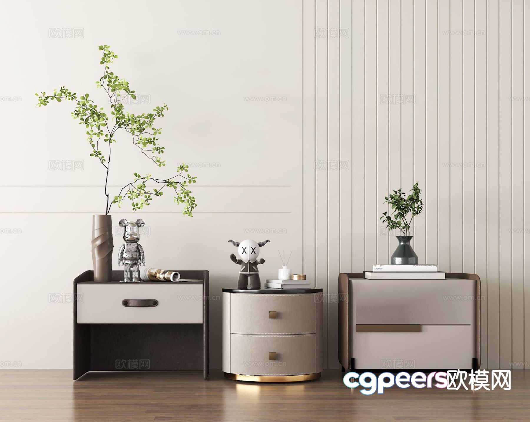 Modern bedside table 3d model Modern bedside table 3d model