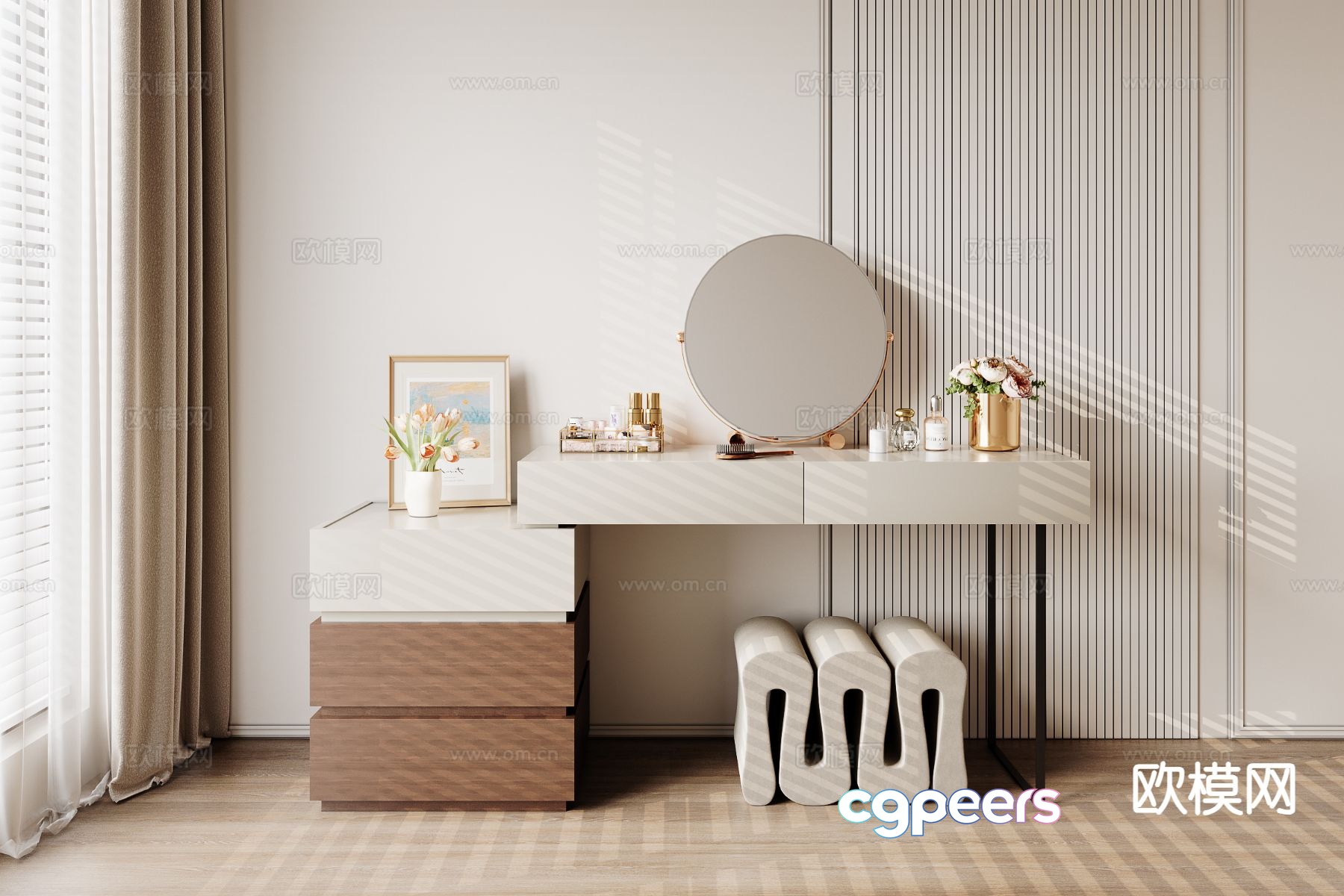 Modern dressing table 3d model Modern dressing table 3d model