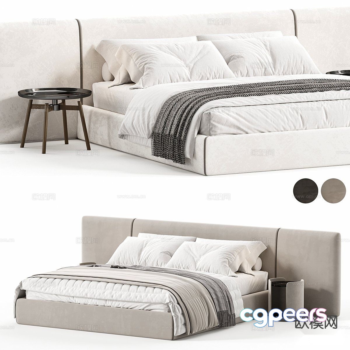 Modern double bed 3d model Modern double bed 3d model