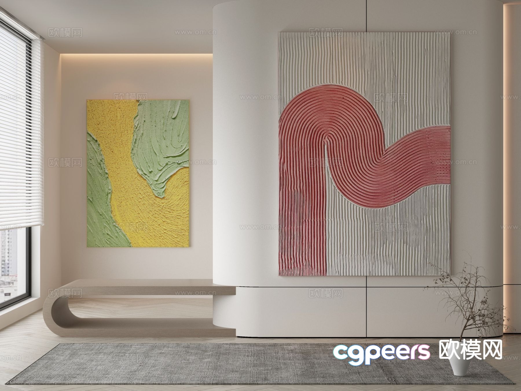 Modern texture painting decorative painting 3d model Modern texture painting decorative painting 3d model