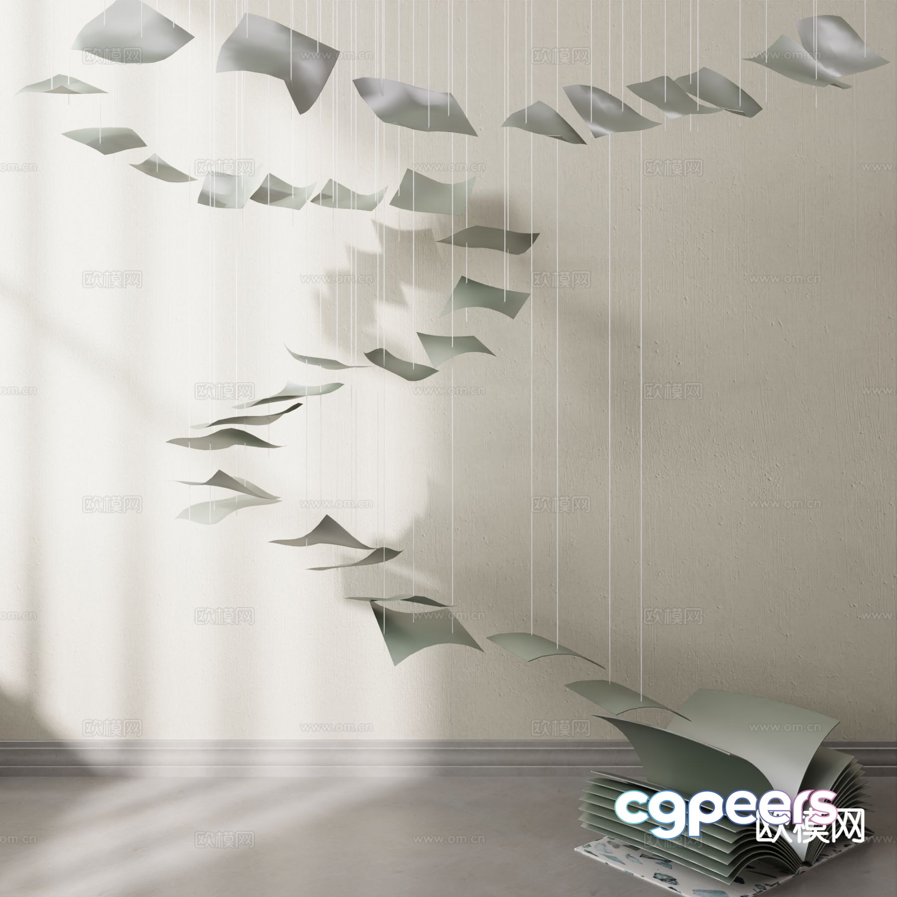 Modern sculpture ornaments book page sculpture art installation 3d model Modern sculpture ornaments book page sculpture art installation 3d model