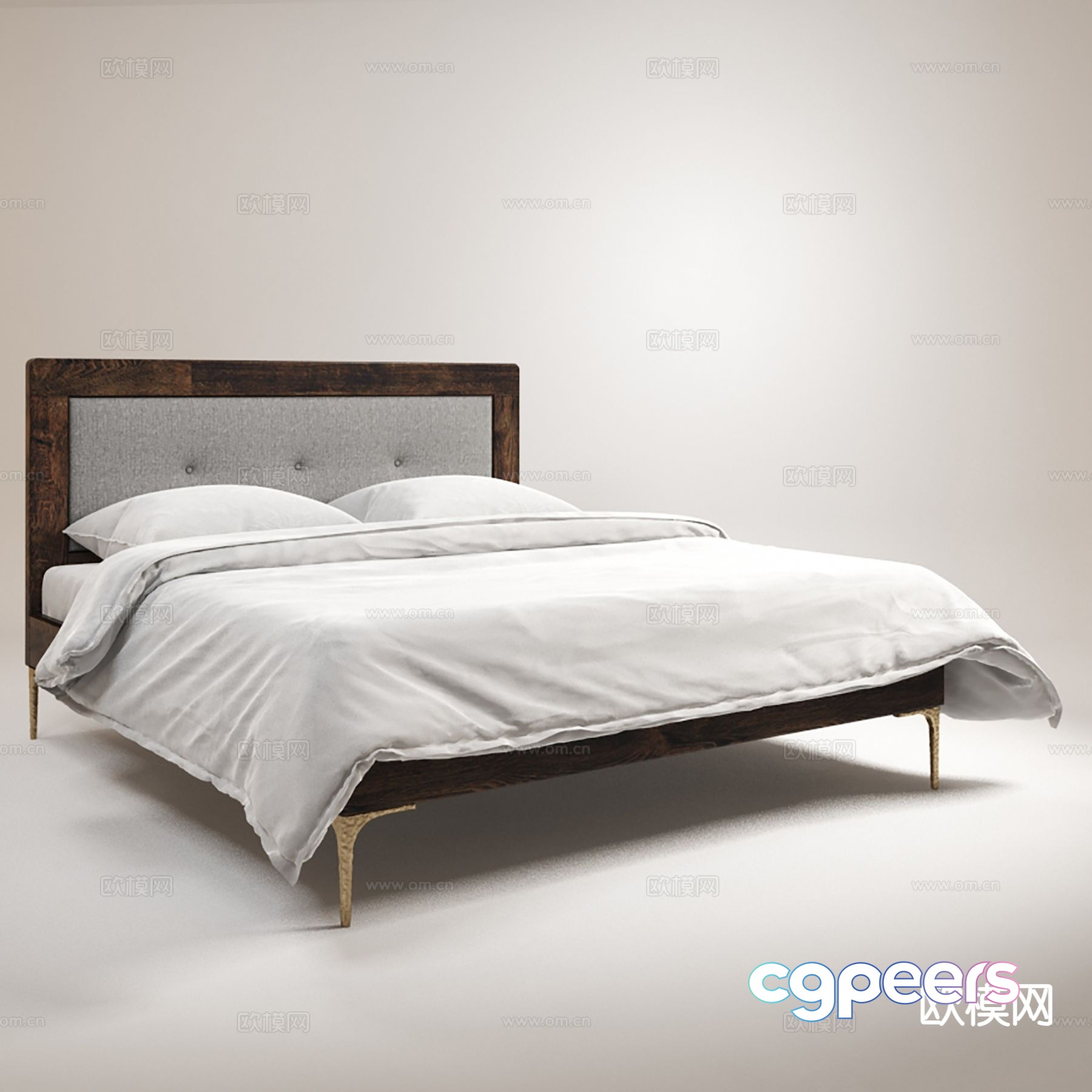 Modern double bed 3d model Modern double bed 3d model