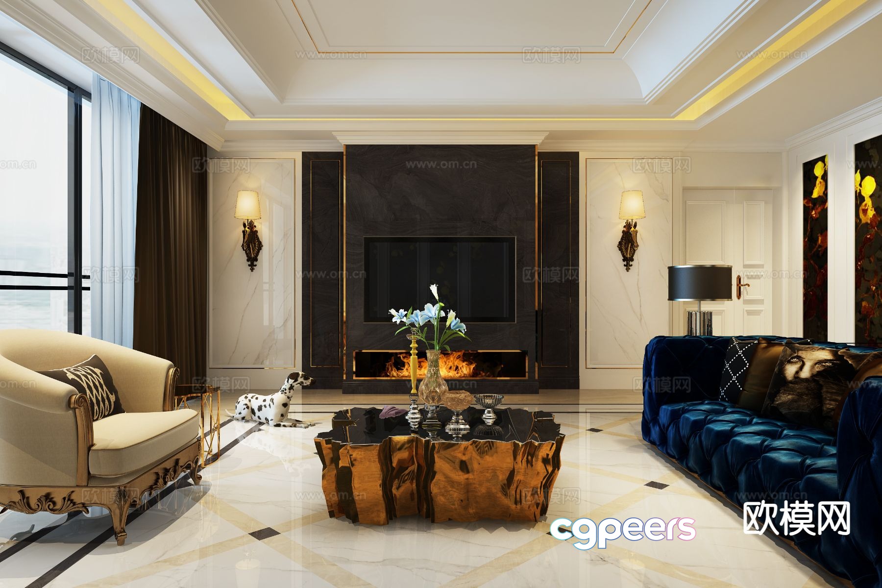 European style living room 3d model European style living room 3d model