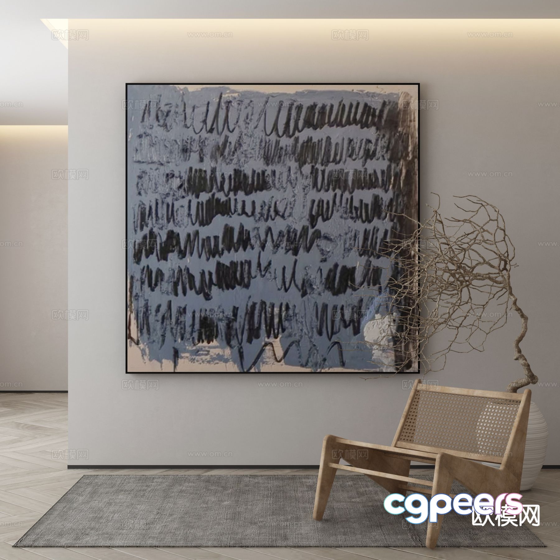 Modern texture painting decorative painting 3d model Modern texture painting decorative painting 3d model