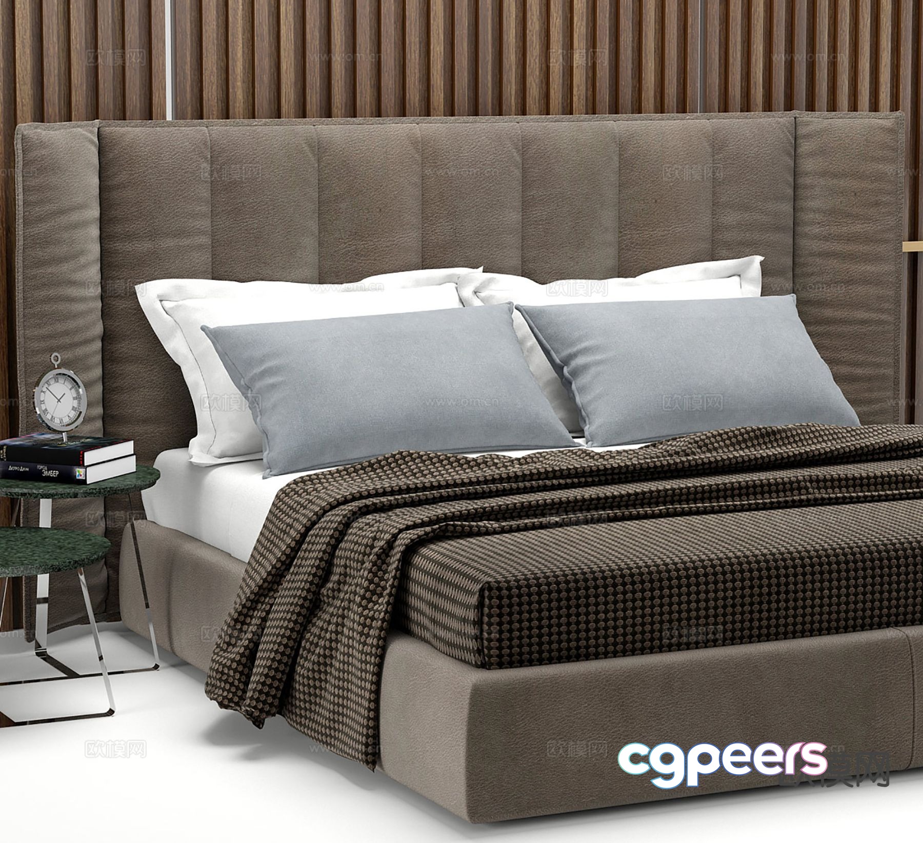 Modern double bed 3d model Modern double bed 3d model