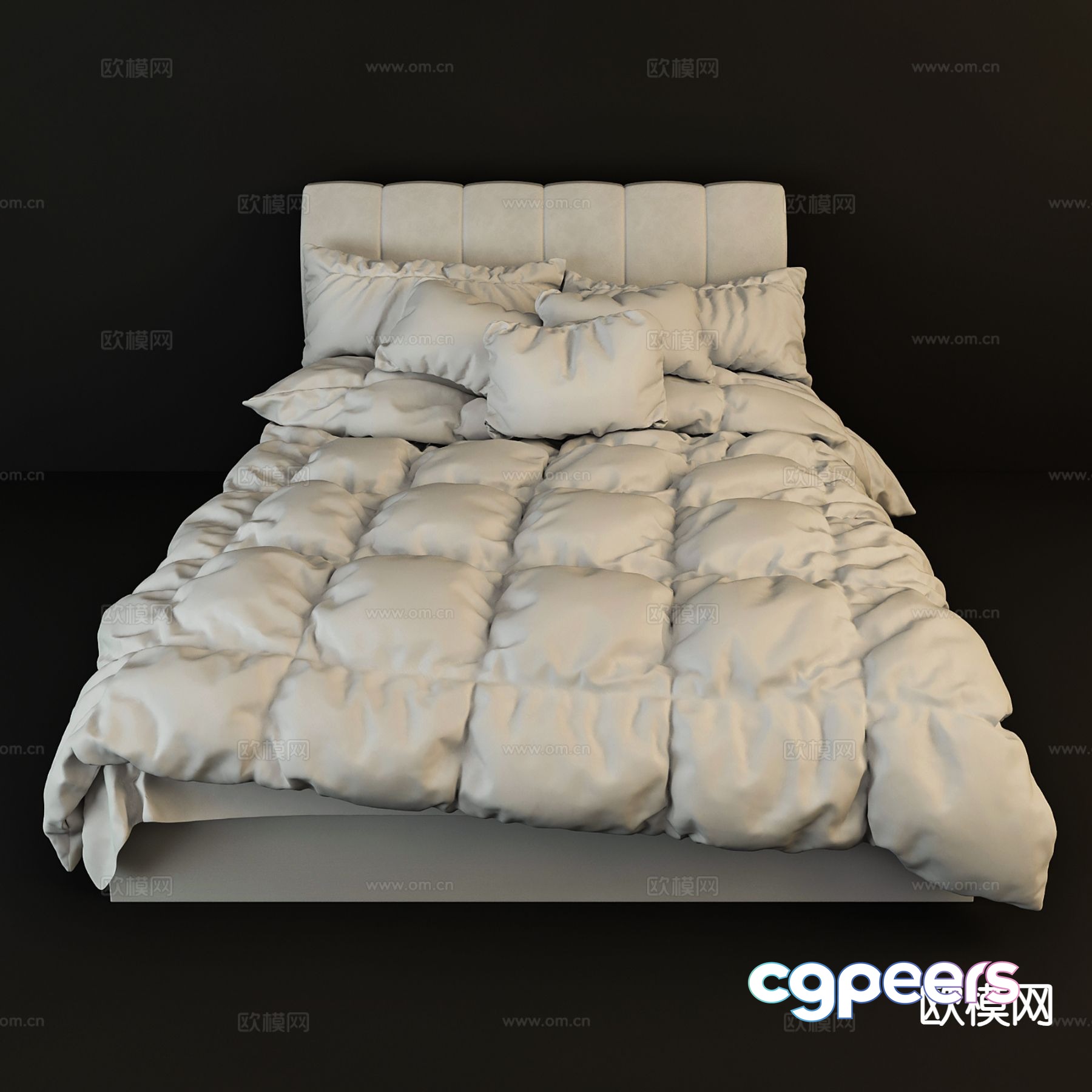 Modern double bed 3d model Modern double bed 3d model