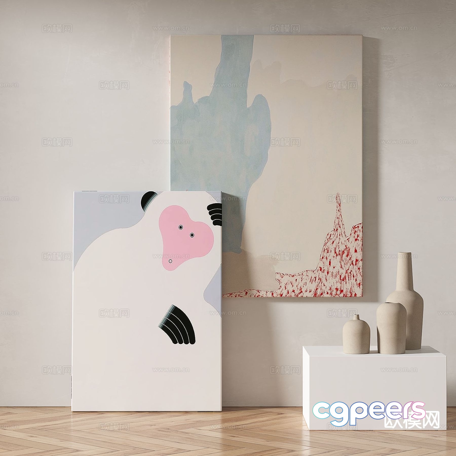 Modern cartoon painting decorative painting 3d model Modern cartoon painting decorative painting 3d model