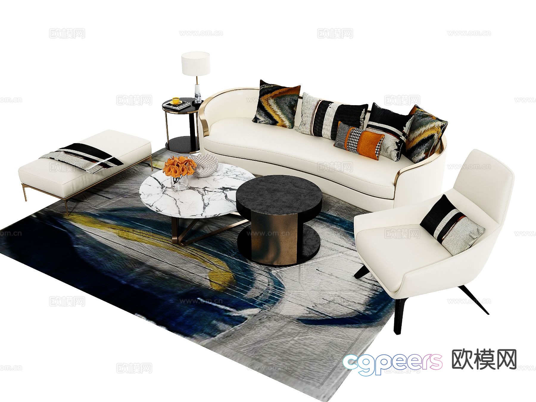 Modern sectional sofa 3d model Modern sectional sofa 3d model