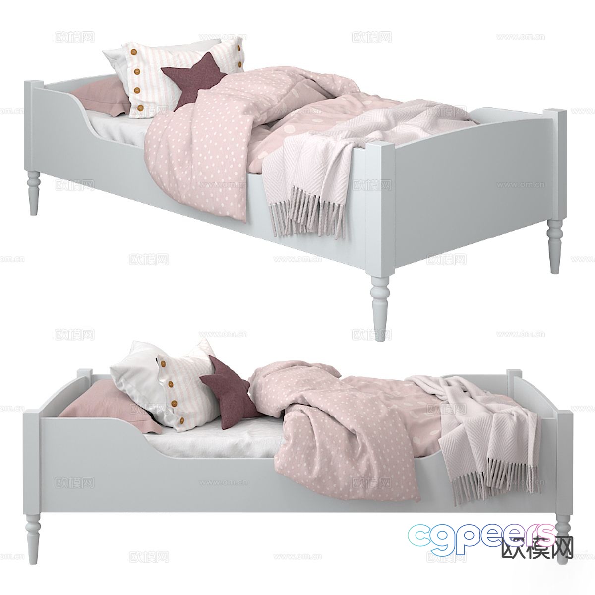 Modern single bed 3d model Modern single bed 3d model