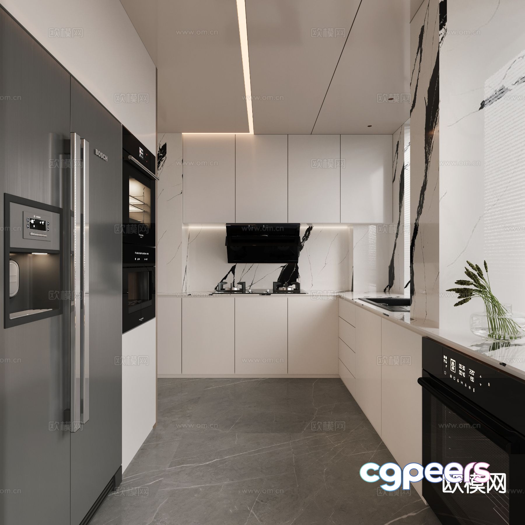 Modern kitchen 3d model Modern kitchen 3d model