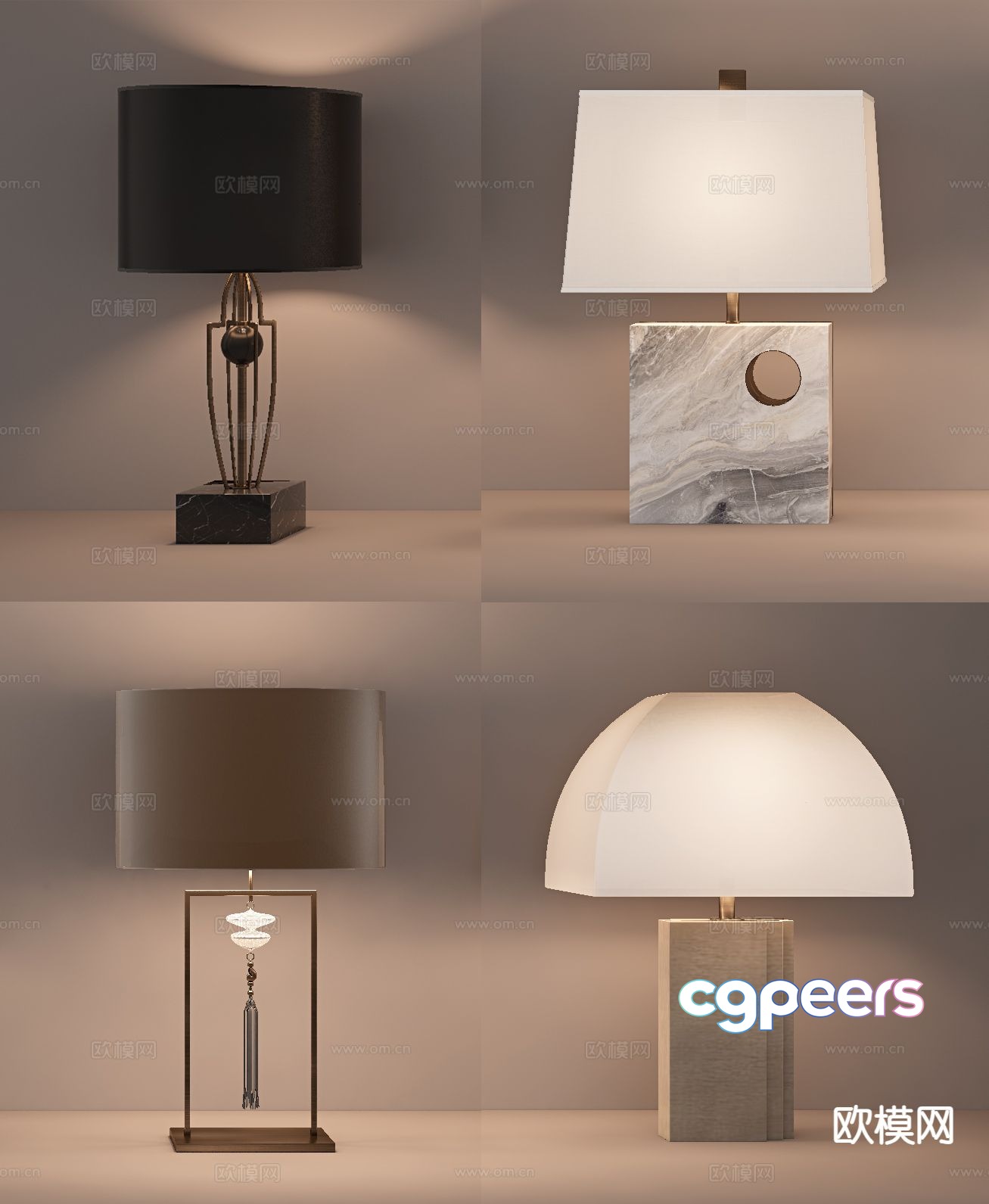 New Chinese desk lamp 3d model New Chinese desk lamp 3d model