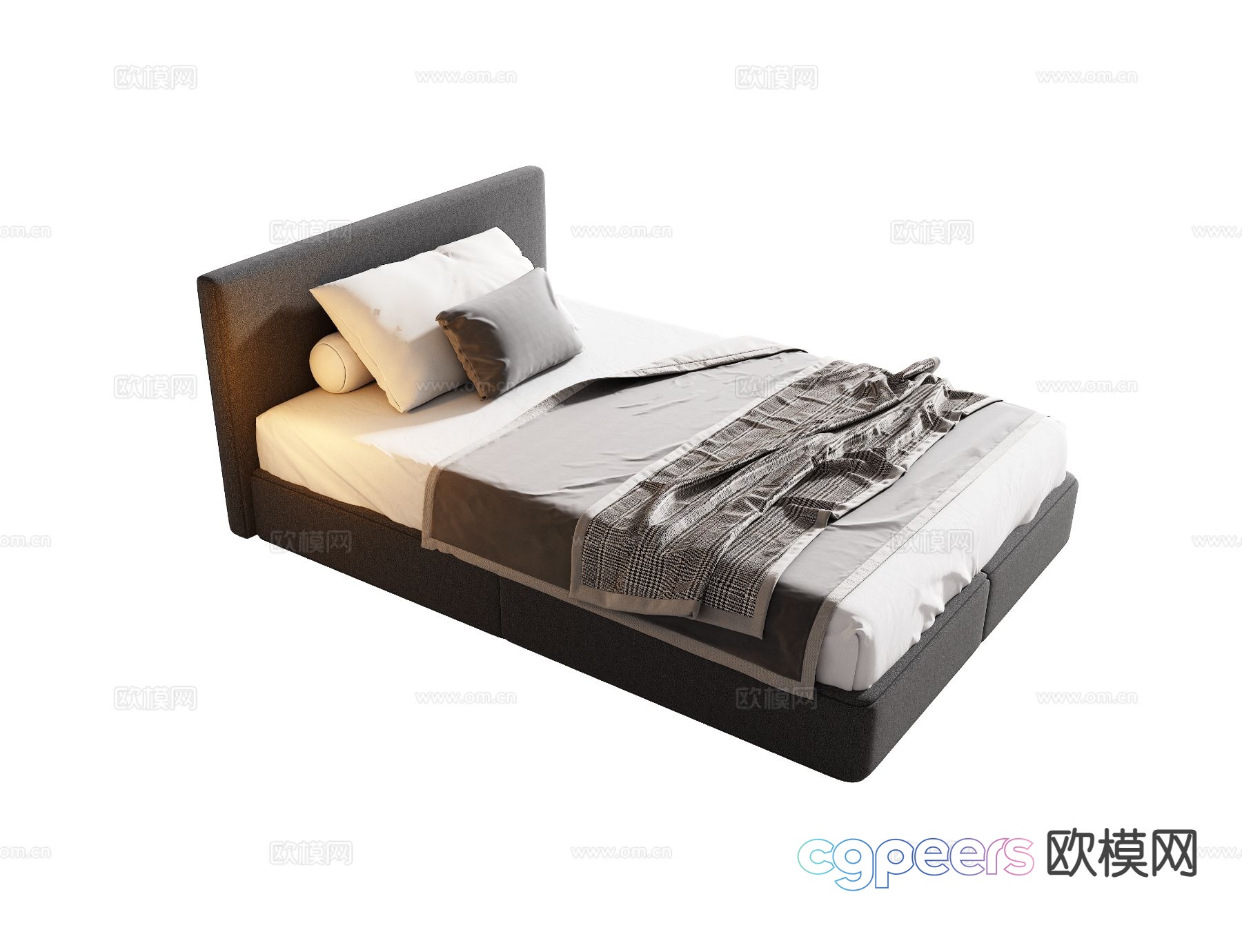 Modern single bed 3d model Modern single bed 3d model
