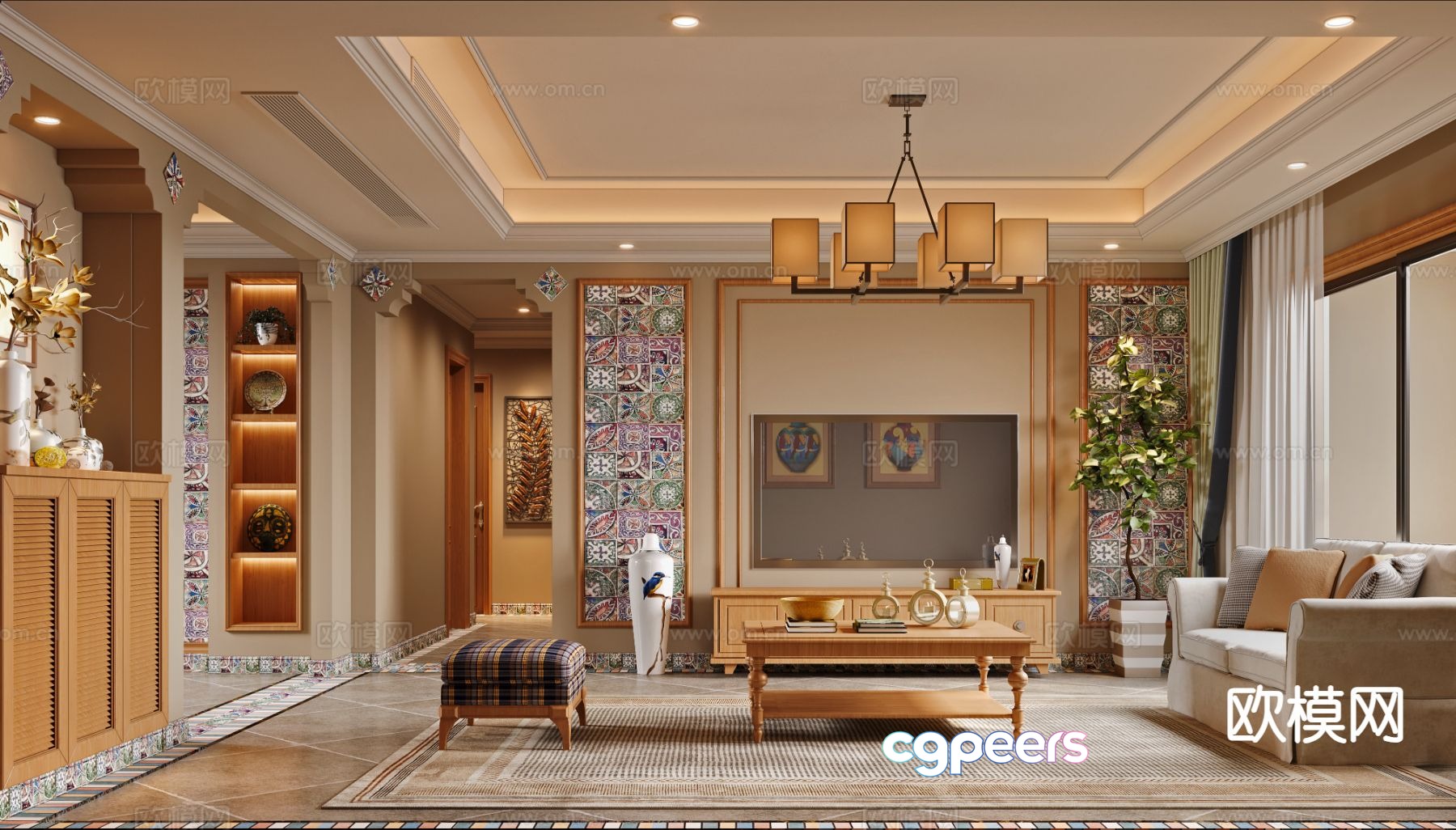Southeast Asian living room 3d model Southeast Asian living room 3d model