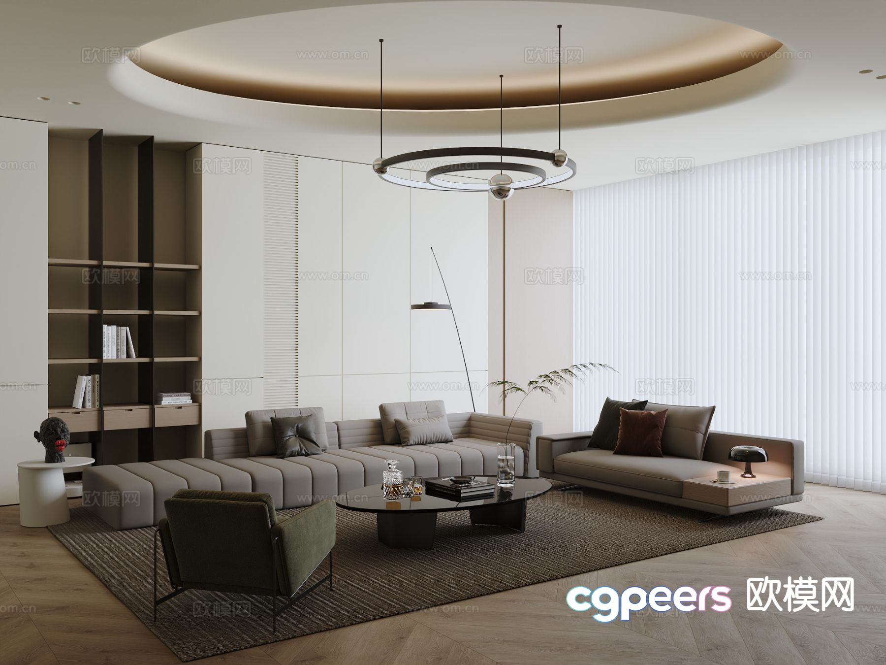 Modern sectional sofa 3d model Modern sectional sofa 3d model