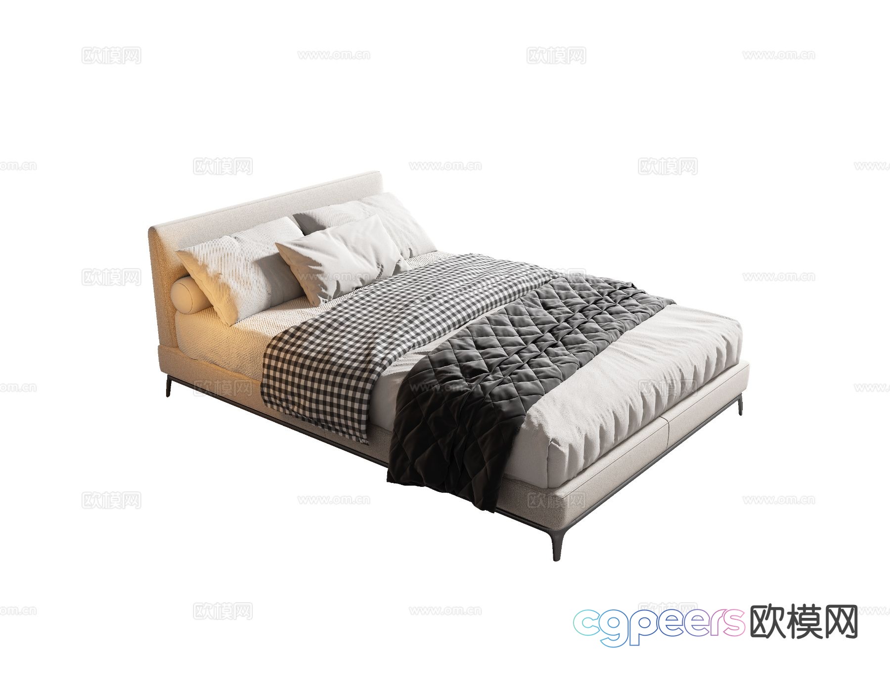 Modern single bed 3d model Modern single bed 3d model