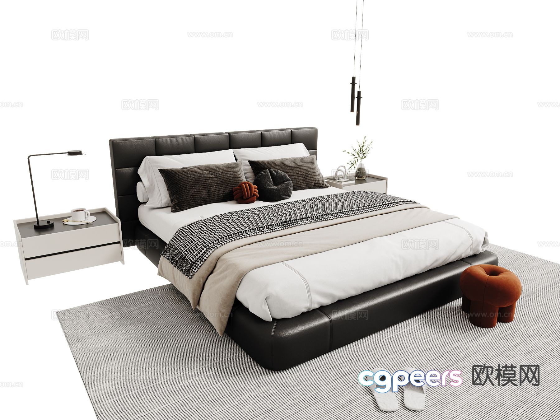 Italian double bed 3d model Italian double bed 3d model