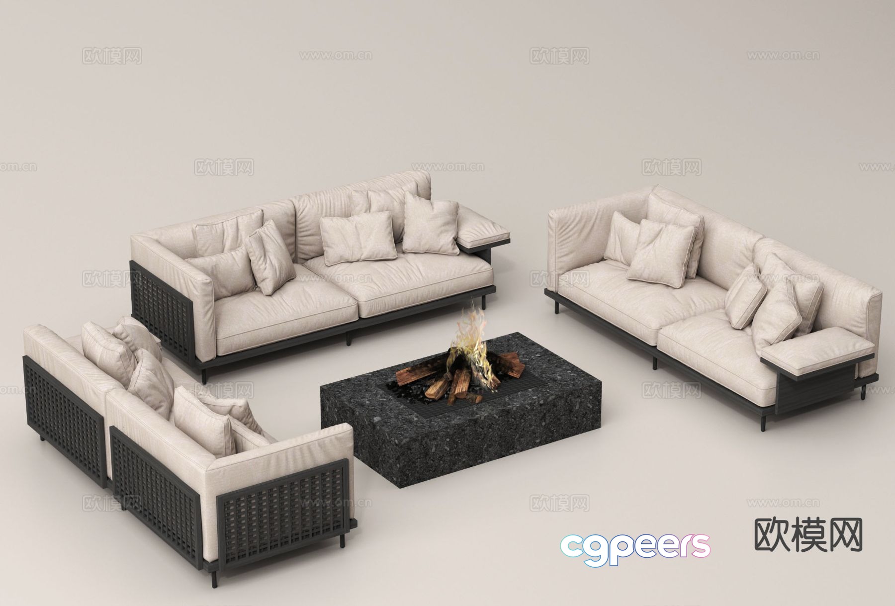 Modern sectional sofa 3d model Modern sectional sofa 3d model