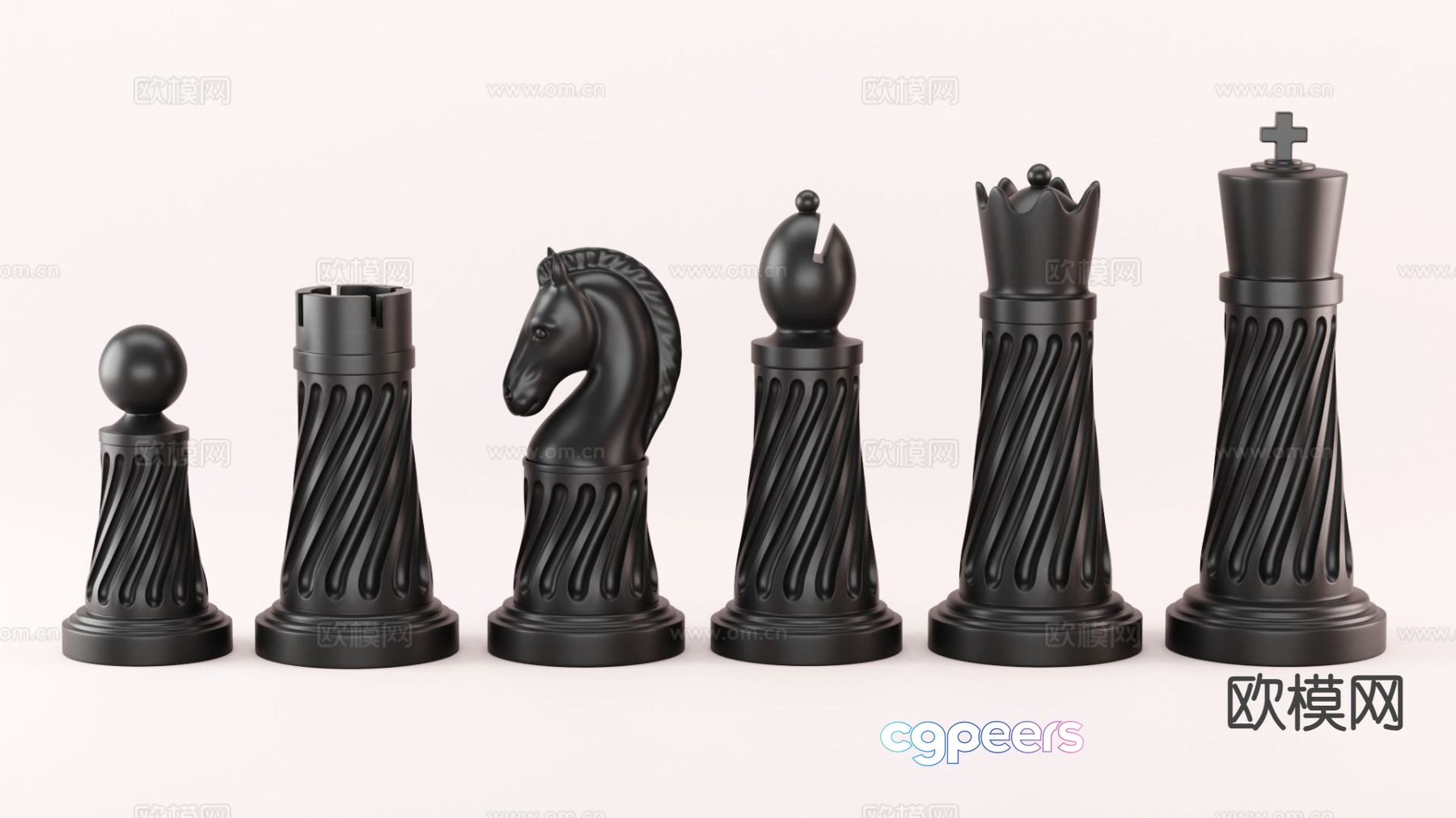 chess pieces 3d model chess pieces 3d model