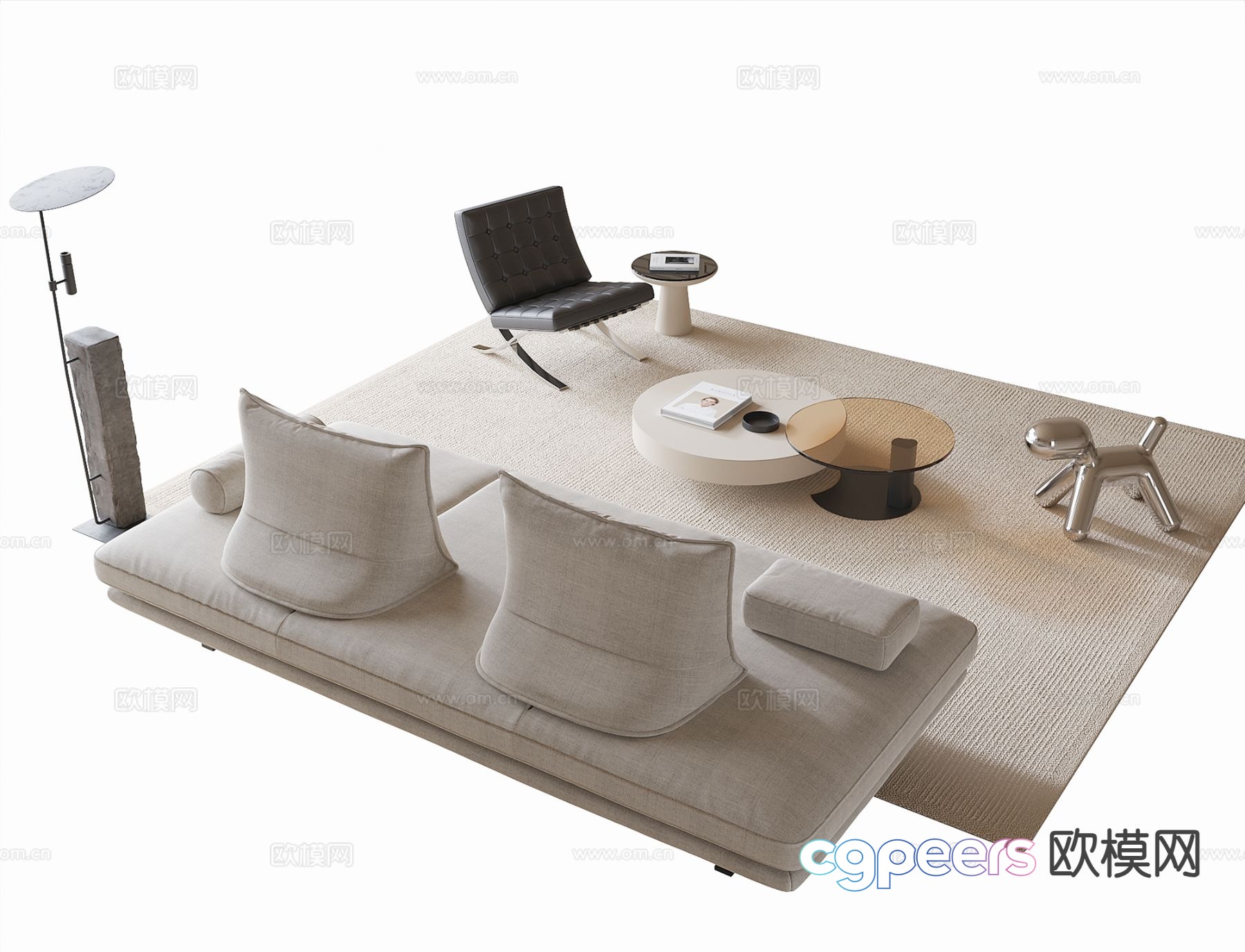 Modern sectional sofa 3d model Modern sectional sofa 3d model