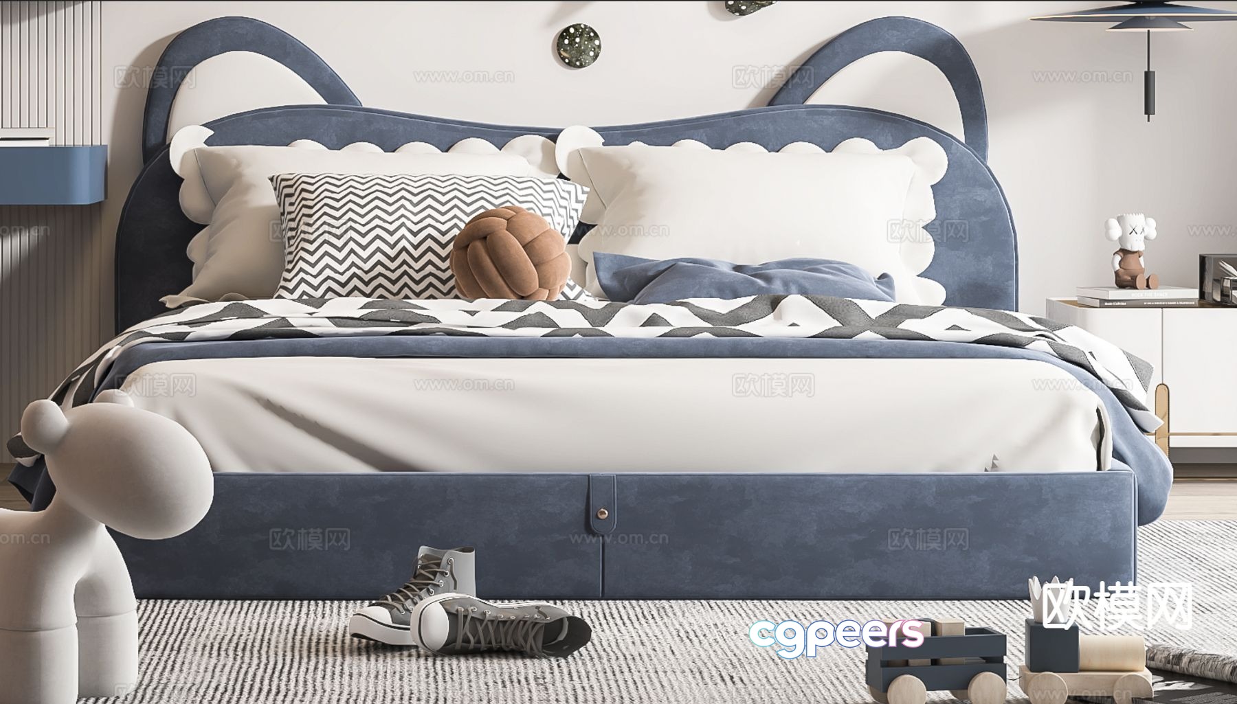 Modern children’s bed 3d model Modern children’s bed 3d model