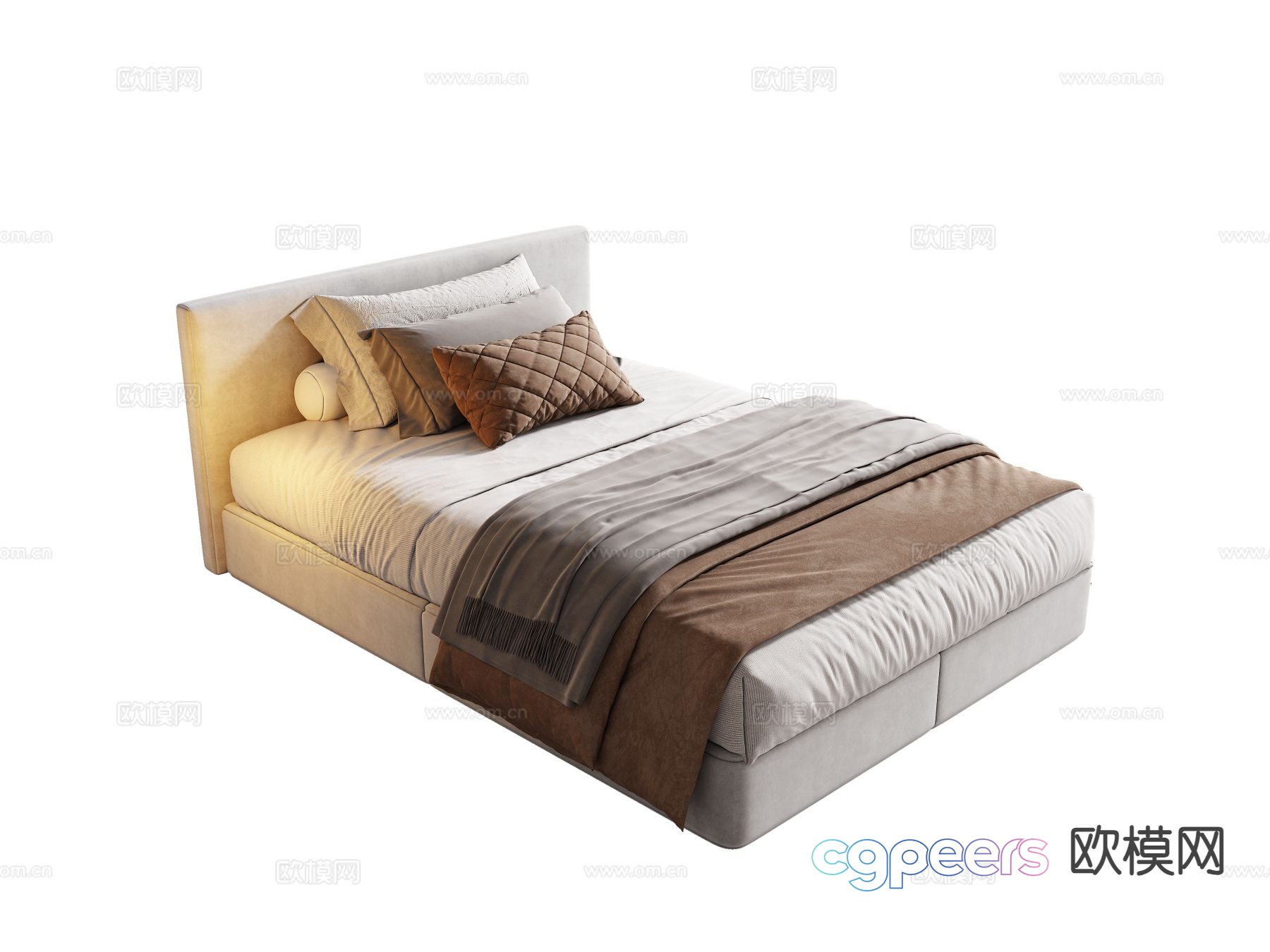 Modern single bed 3d model Modern single bed 3d model