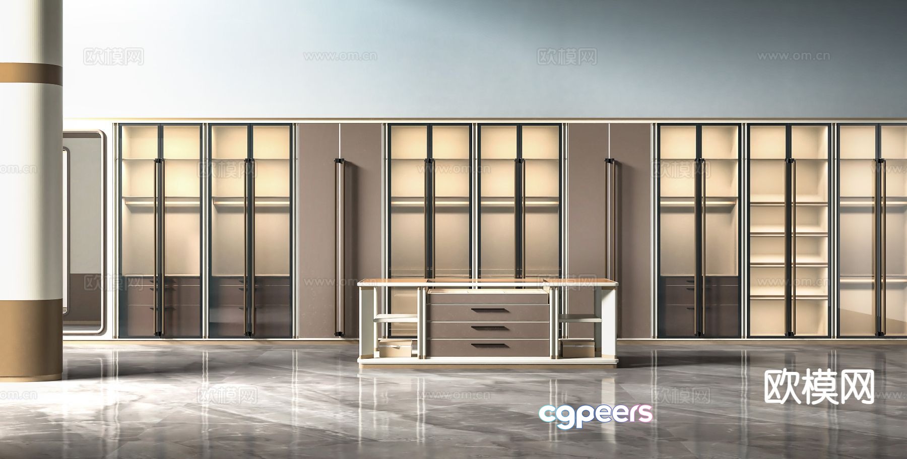 Light luxury wardrobe 3D model Light luxury wardrobe 3D model